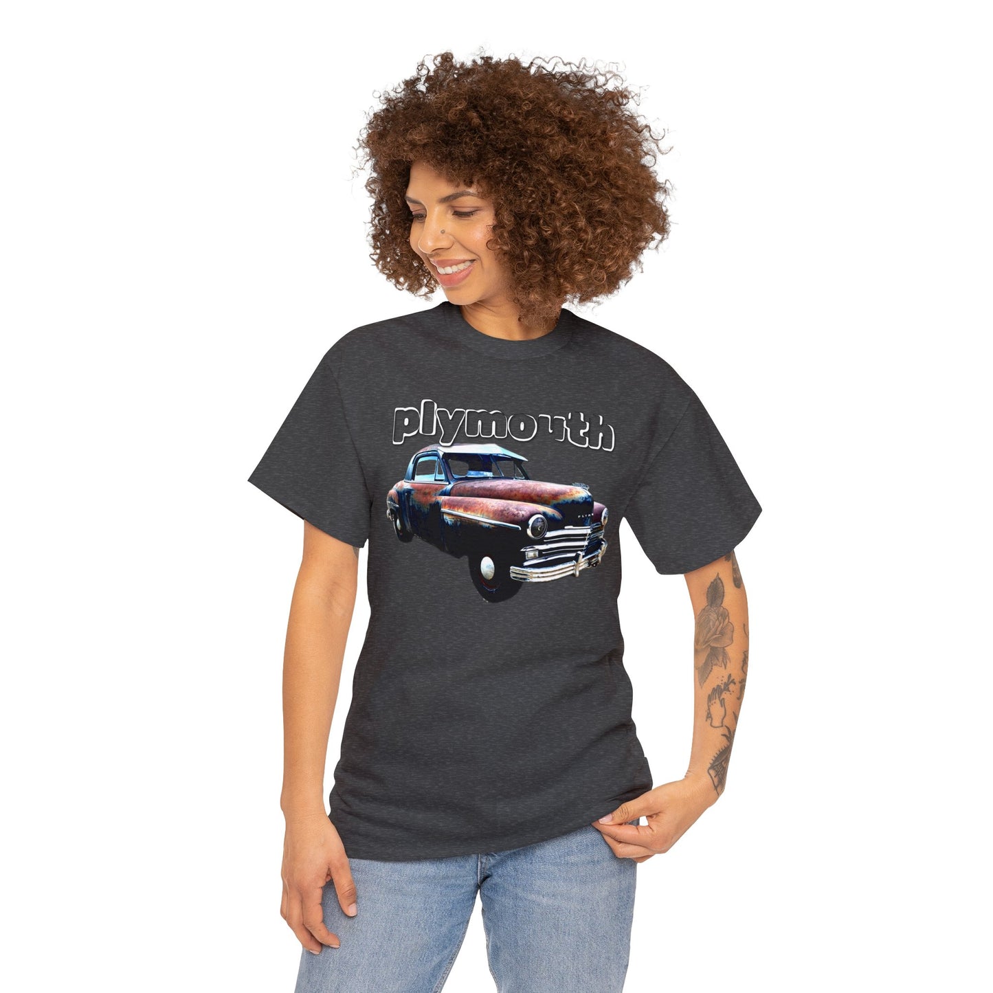 Plymouth Deluxe Business Coupe, Vintage Car, Retro American Automobile Heavy Cotton Tee