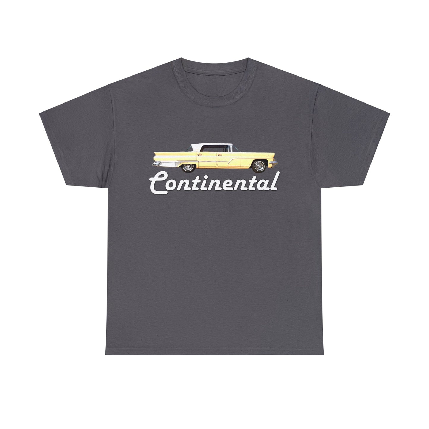 1959 Continental Retro Vintage American Car With Tail Fins Heavy Cotton Tee
