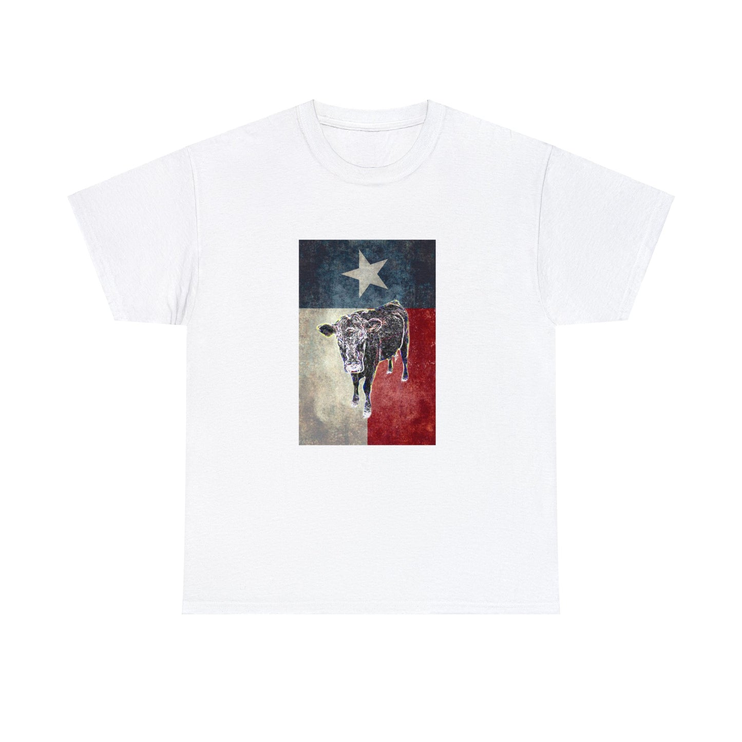 Vintage Retro Cow on the Farm Heavy Cotton Tee