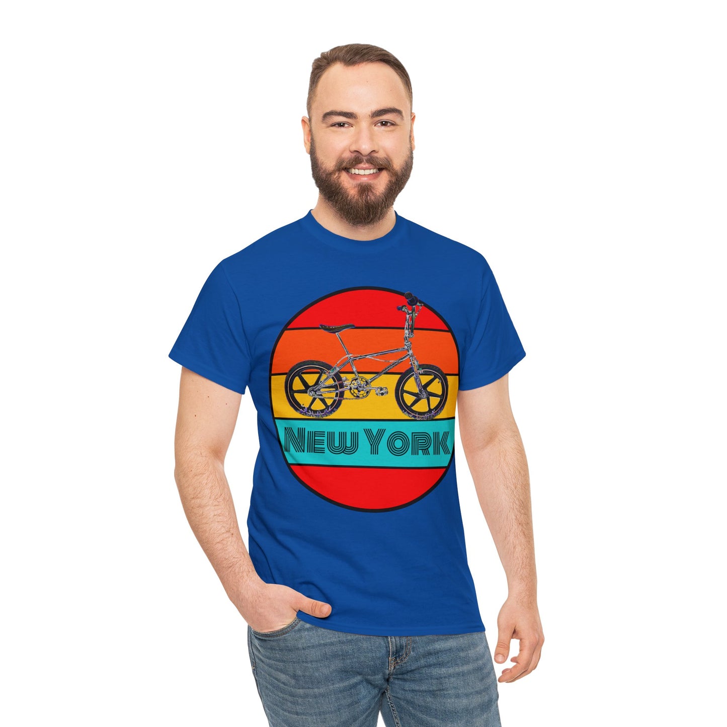 New York City BMX Bike, Cool Old School BMX Bicycle, Dirt Bike Vintage Retro Heavy Cotton Tee