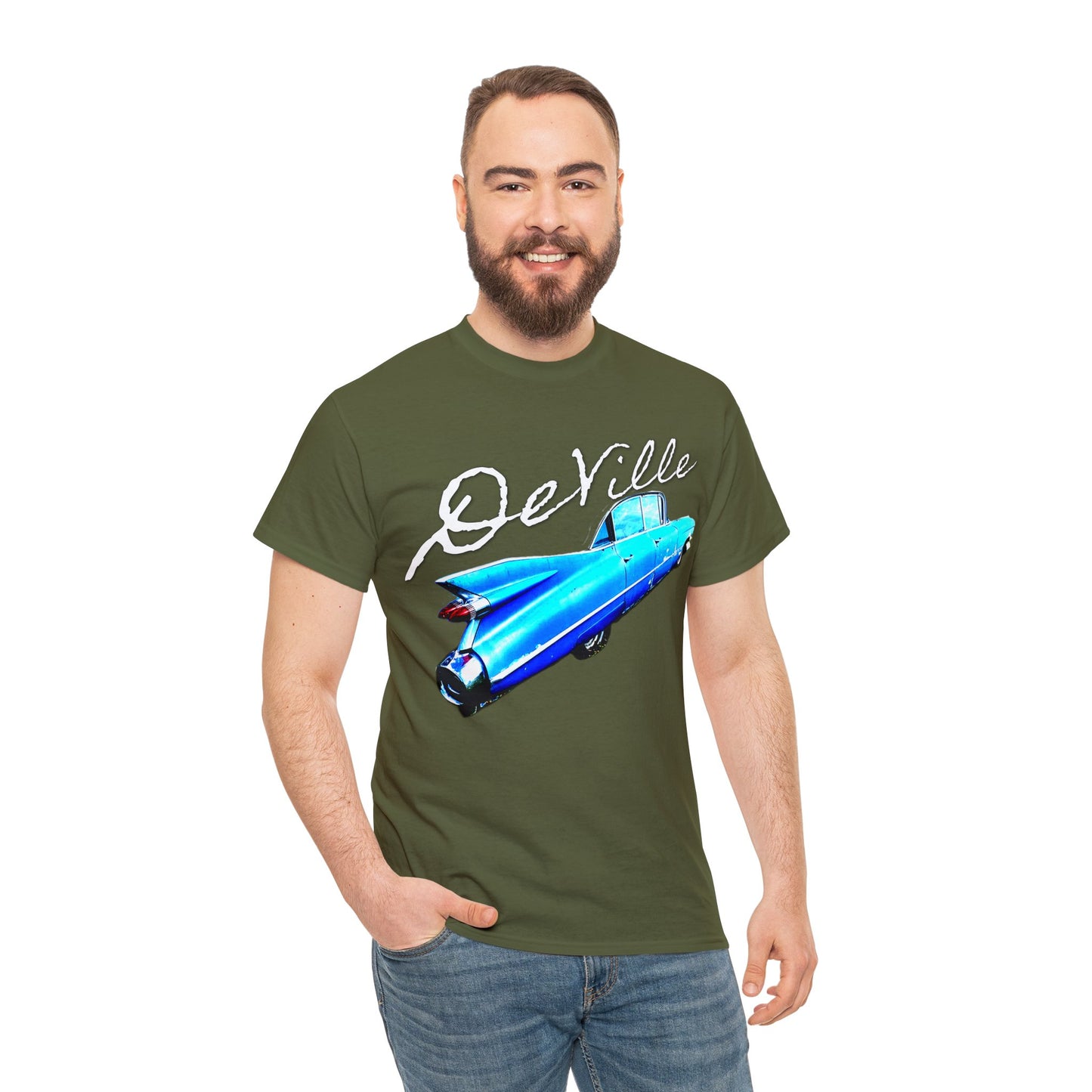 Deville Car, Antique American Car, Retro American Car, Caddy Heavy Cotton Tee