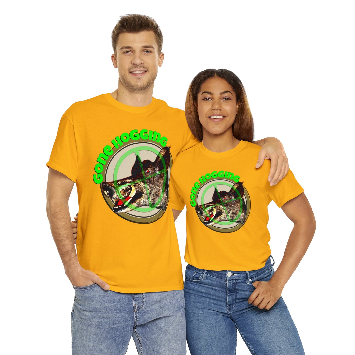 Wild Hog Hunter, Wild Hog, Hog Wild, Hog Boar Hunting Heavy Cotton Tee