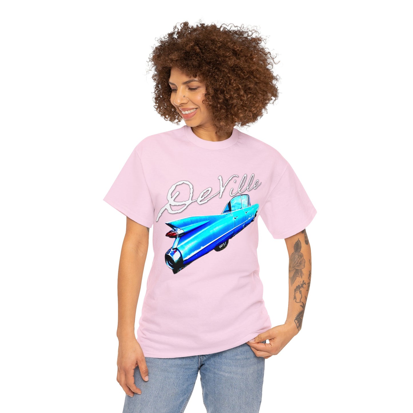 Deville Car, Antique American Car, Retro American Car, Caddy Heavy Cotton Tee