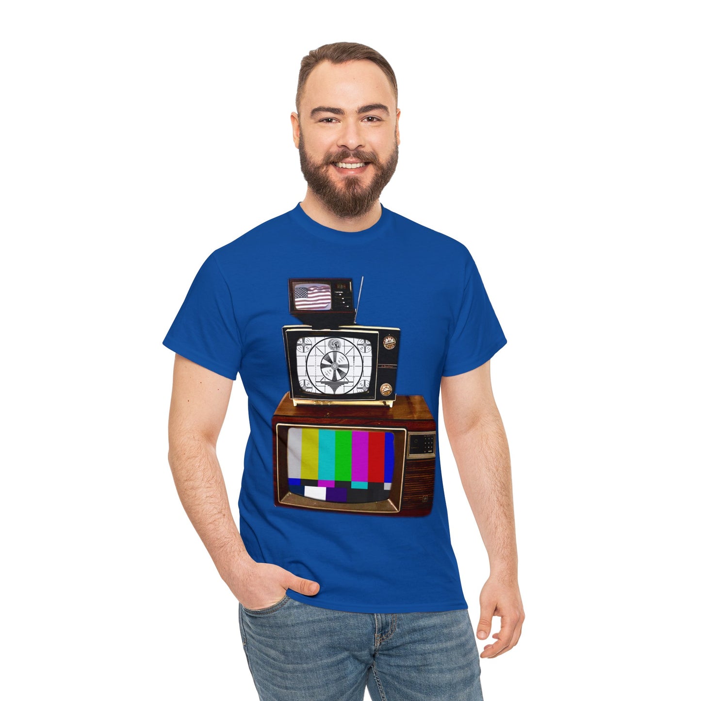 Vintage Televisions, Tube TV, Sign Off Screen, Old School, Vintage, Retro Heavy Cotton Tee