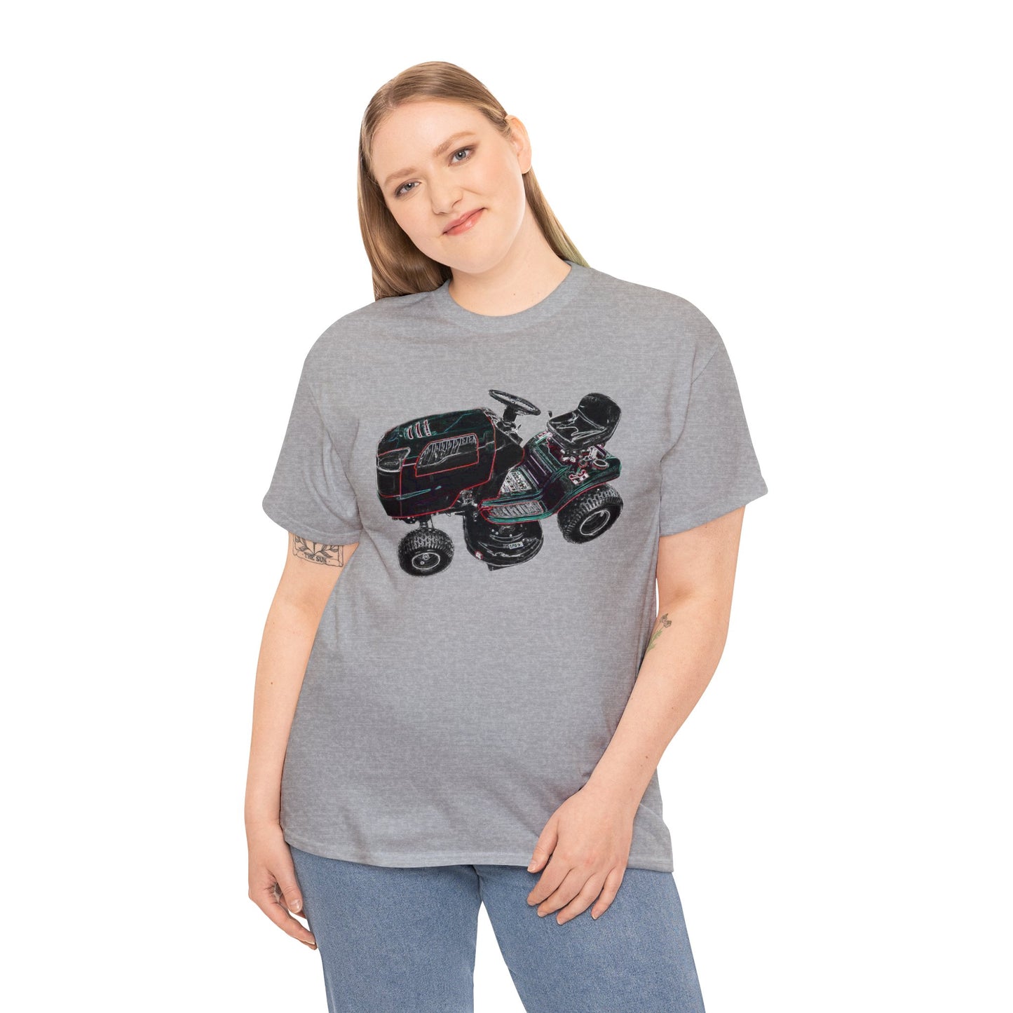 Vintage Riding Lawn Mower, Lawn Mowing Tractor, Ride On Mower Heavy Cotton Tee
