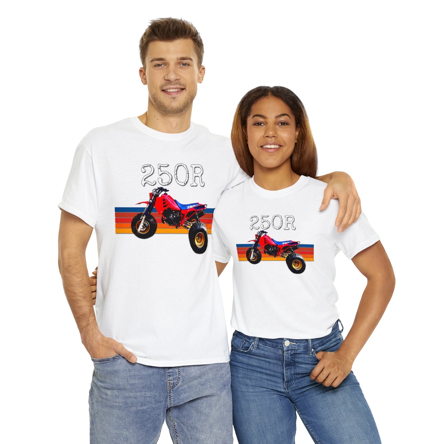 250R Three Wheeler, Retro Three Wheeler, 2 Stroke 3 Wheeler, ATV, ATC Heavy Cotton Tee