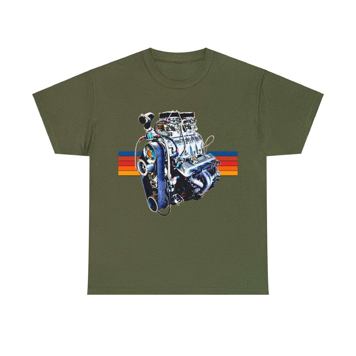 350 Small Block Engine, American Muscle Car Engine Heavy Cotton Tee