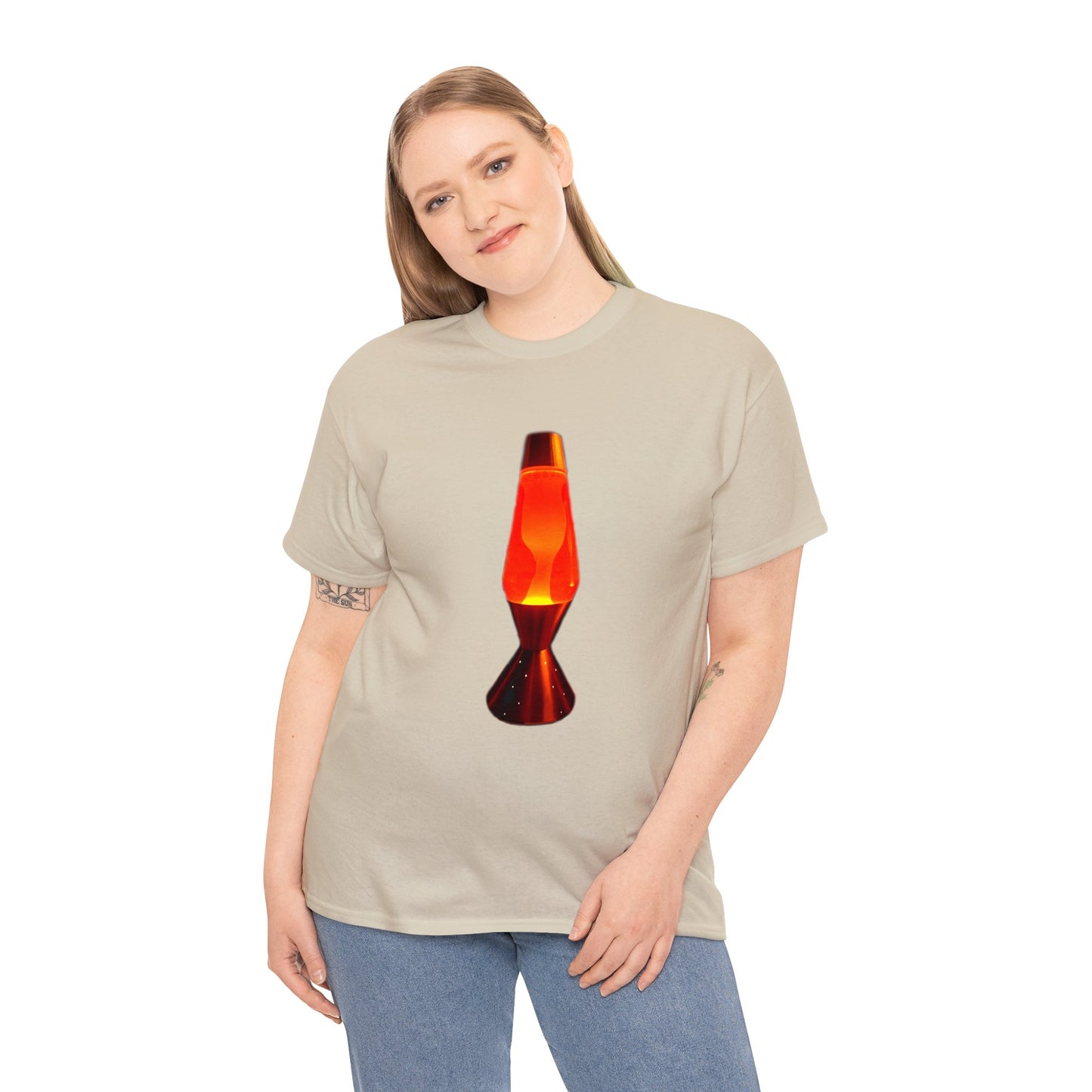 Orange Lava Lamp, Retro Lava Lamp, 1970s lighting Heavy Cotton Tee