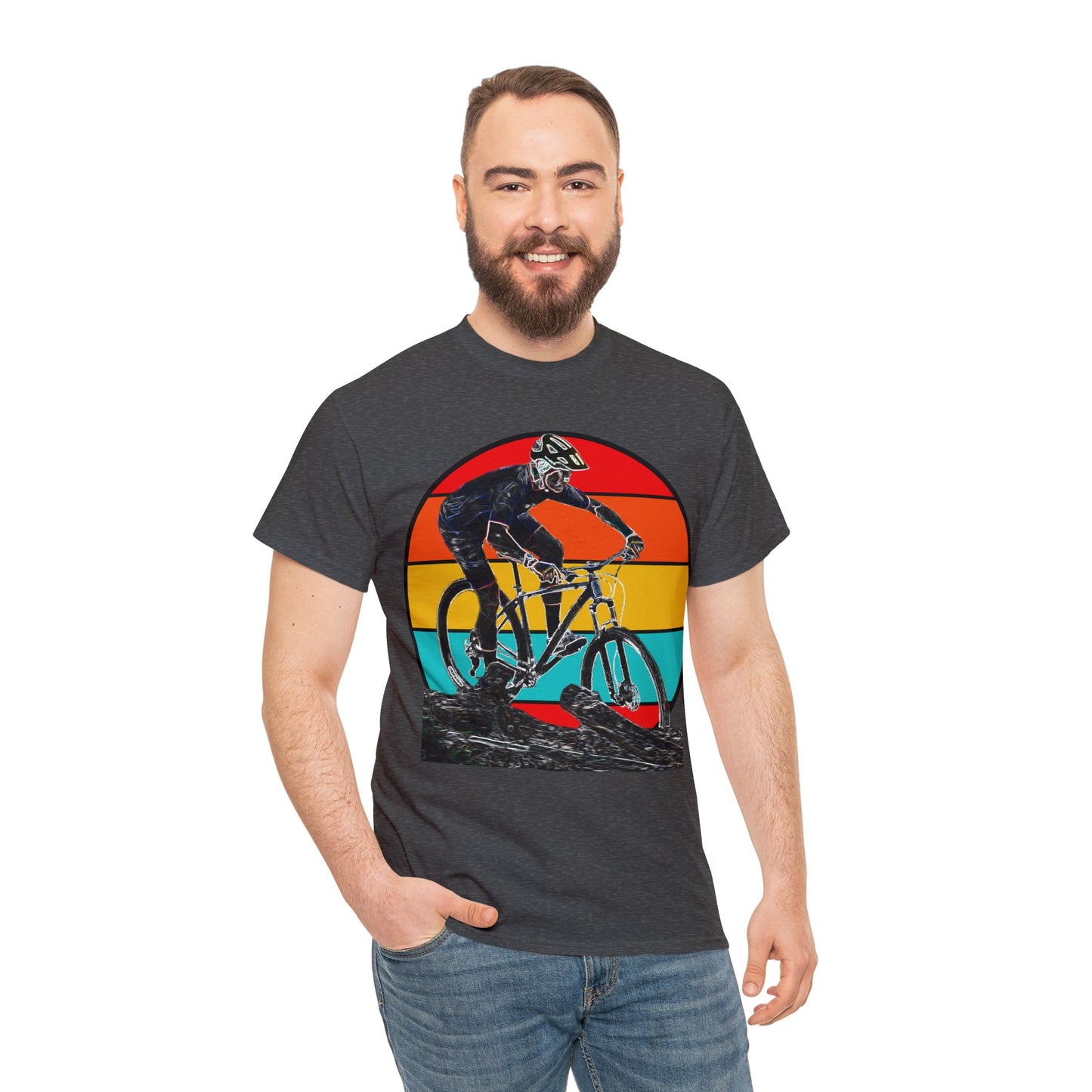 Mountain Bike, Mountain Biker, Hard Tail Mountain Bike Heavy Cotton Tee