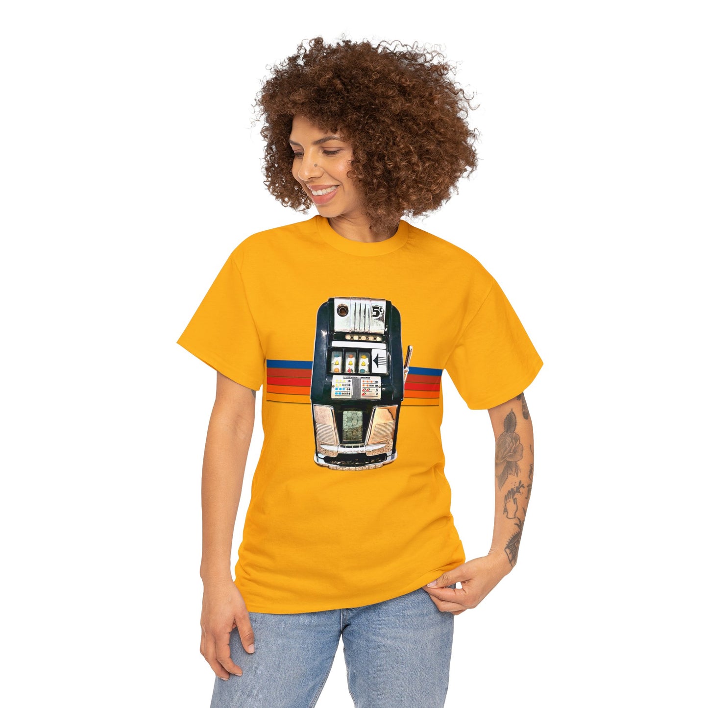 Vintage Slot Machine, Retro Slot Game Machine, Antique Casino Machine Heavy Cotton Tee