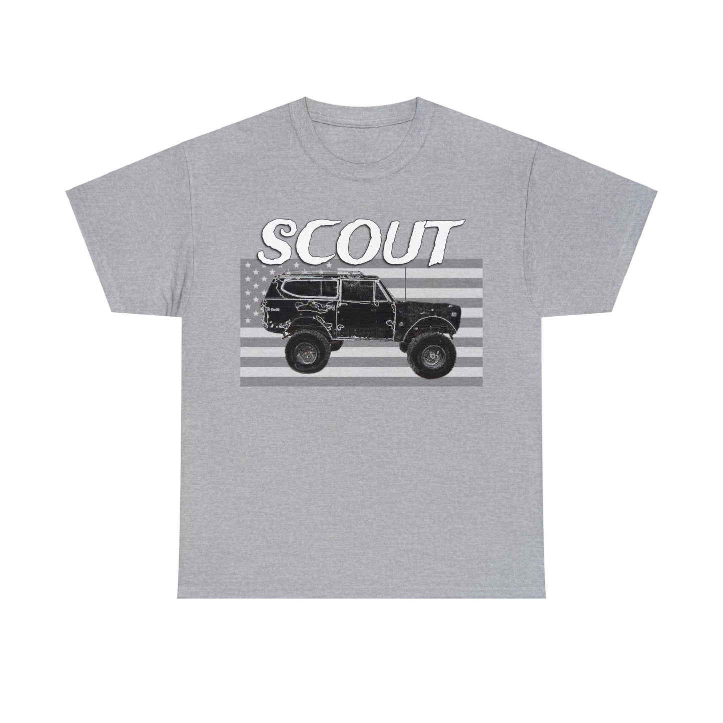 Scout Truck, 4x4 Truck, Vintage Off Road Truck, Retro 4 Wheel Drive Truck Heavy Cotton Tee