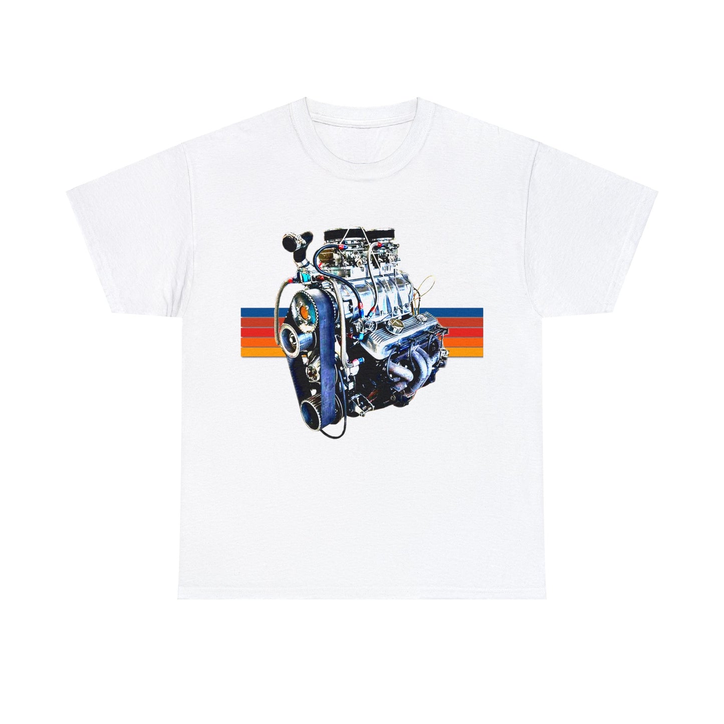 350 Small Block Engine, American Muscle Car Engine Heavy Cotton Tee