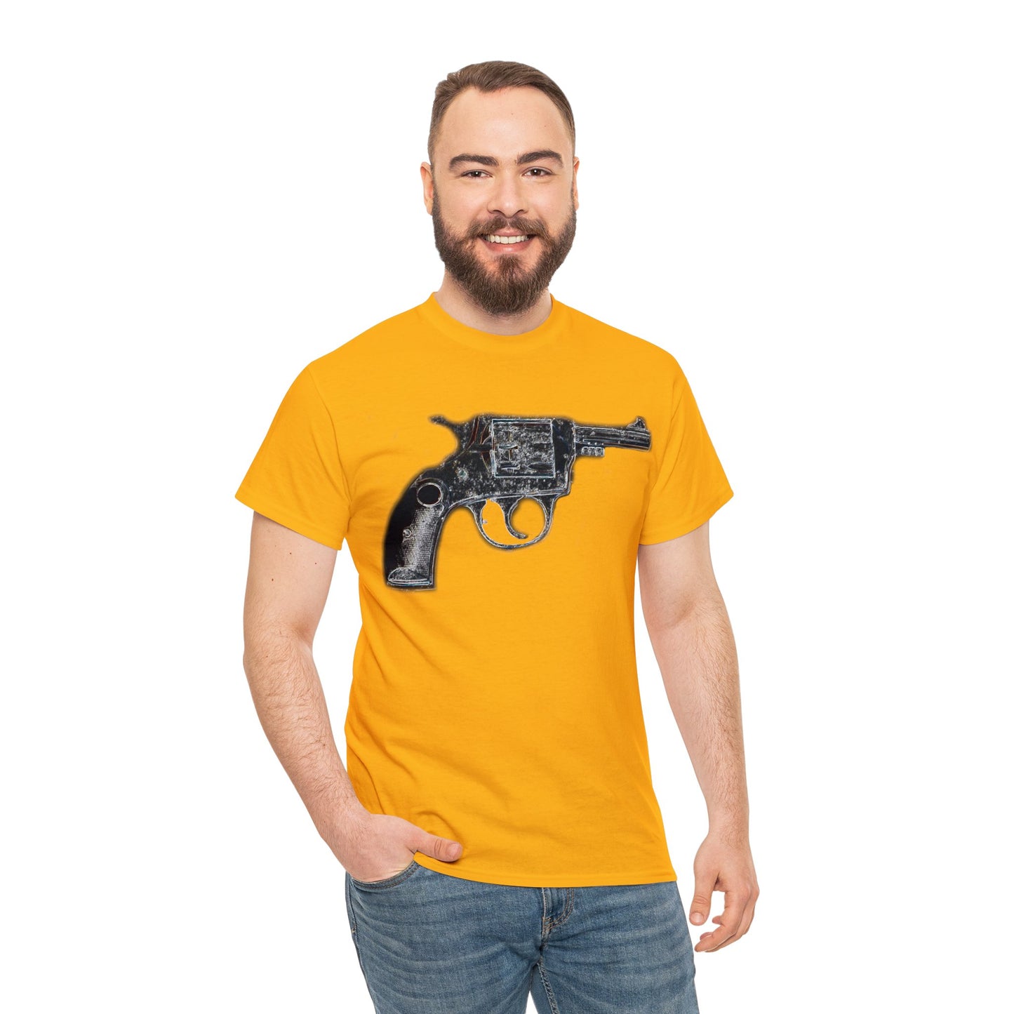 Vintage Pistol Revolver 22 Caliber Heavy Cotton Tee