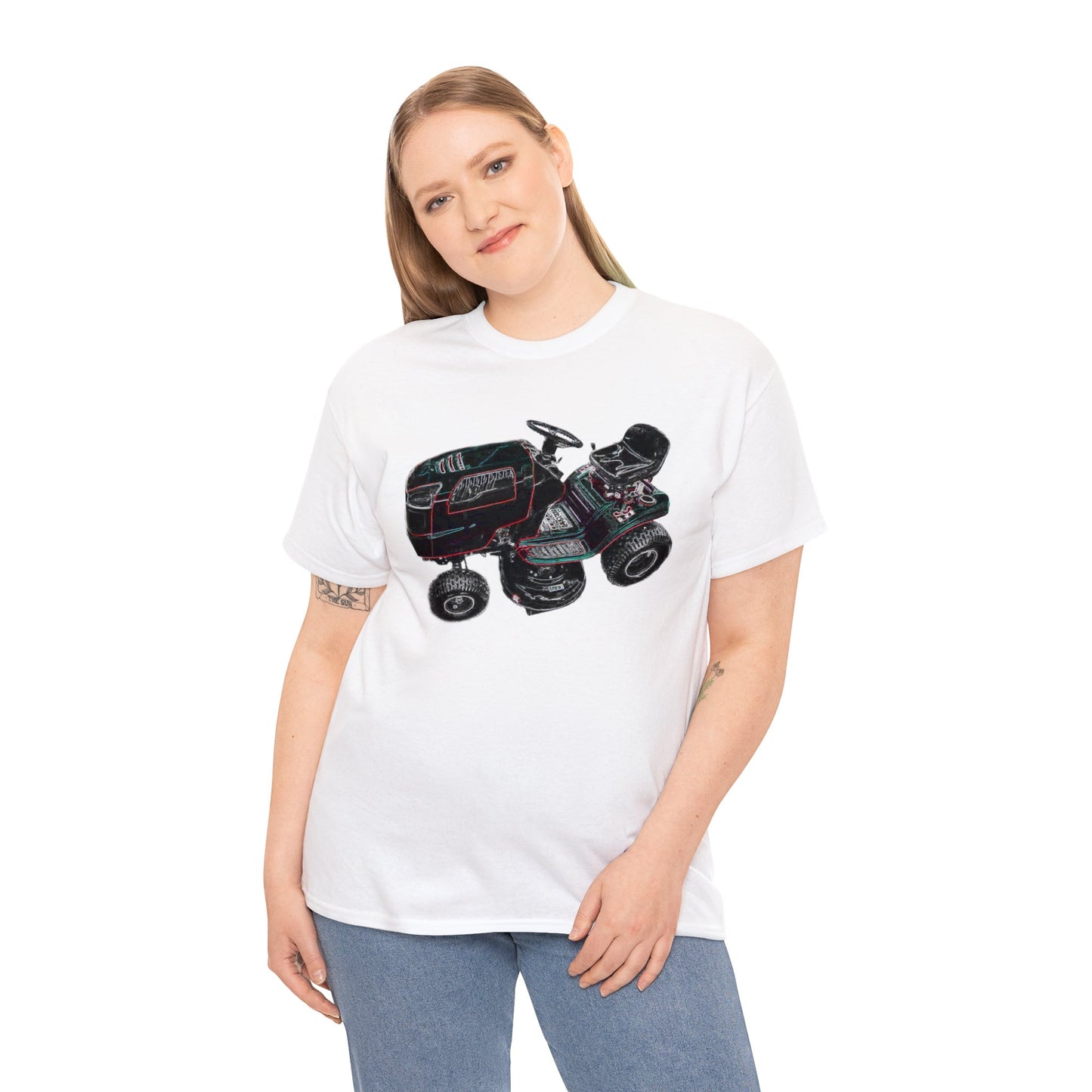 Vintage Riding Lawn Mower, Lawn Mowing Tractor, Ride On Mower Heavy Cotton Tee