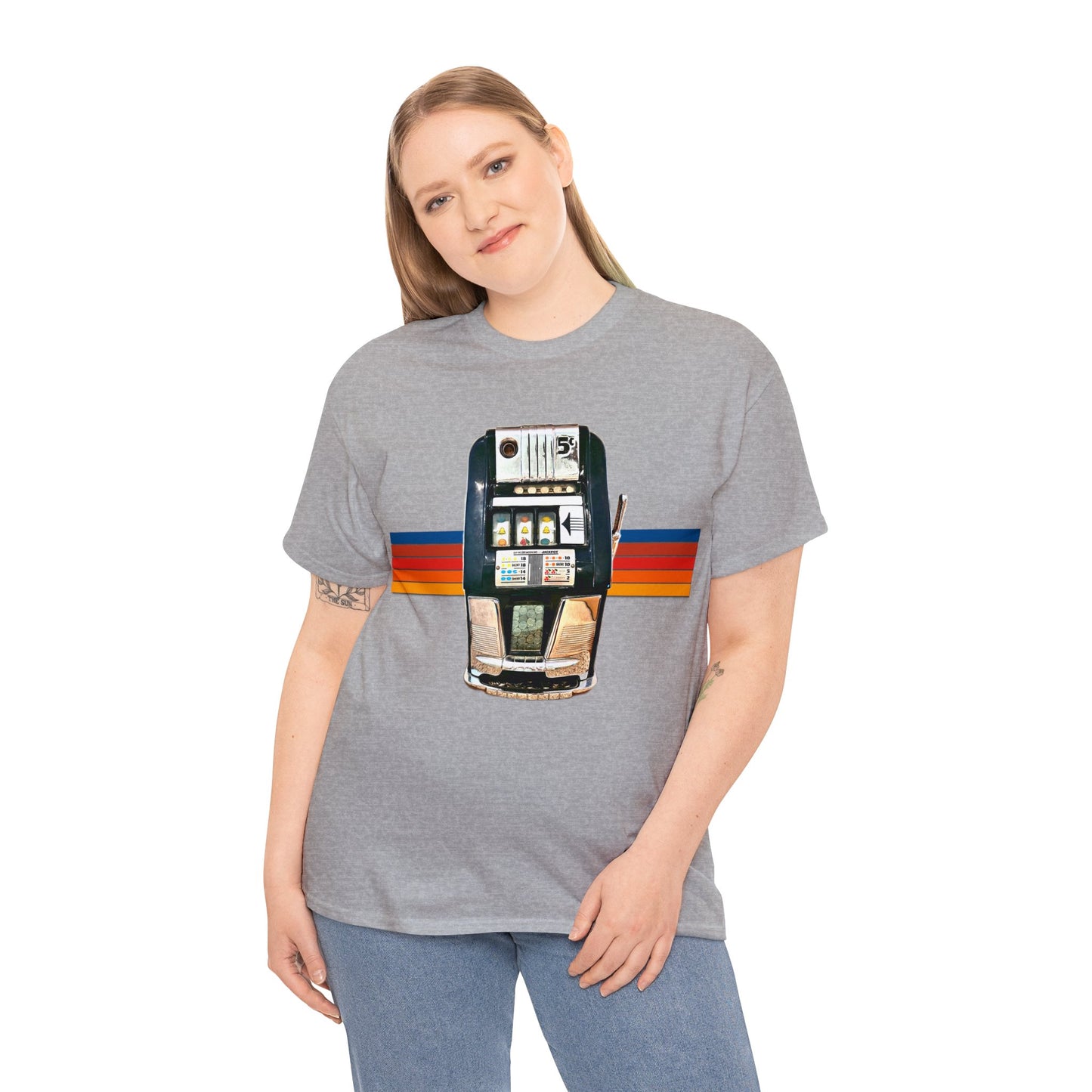 Vintage Slot Machine, Retro Slot Game Machine, Antique Casino Machine Heavy Cotton Tee