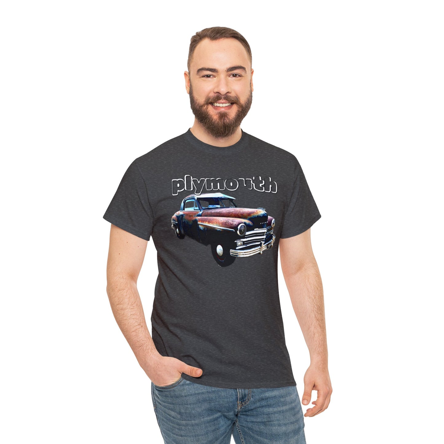 Plymouth Deluxe Business Coupe, Vintage Car, Retro American Automobile Heavy Cotton Tee