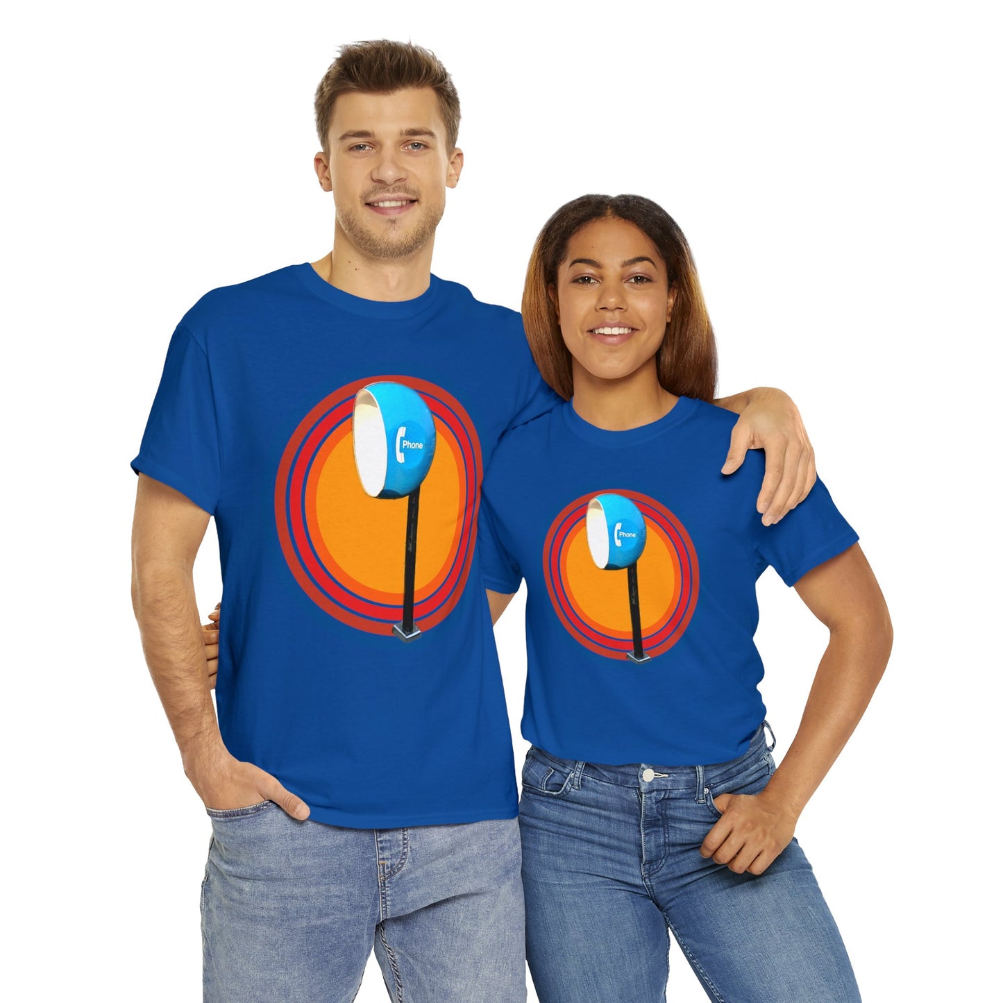 Vintage Egg Shaped Phone Booth, Retro Phone Booth Heavy Cotton Tee