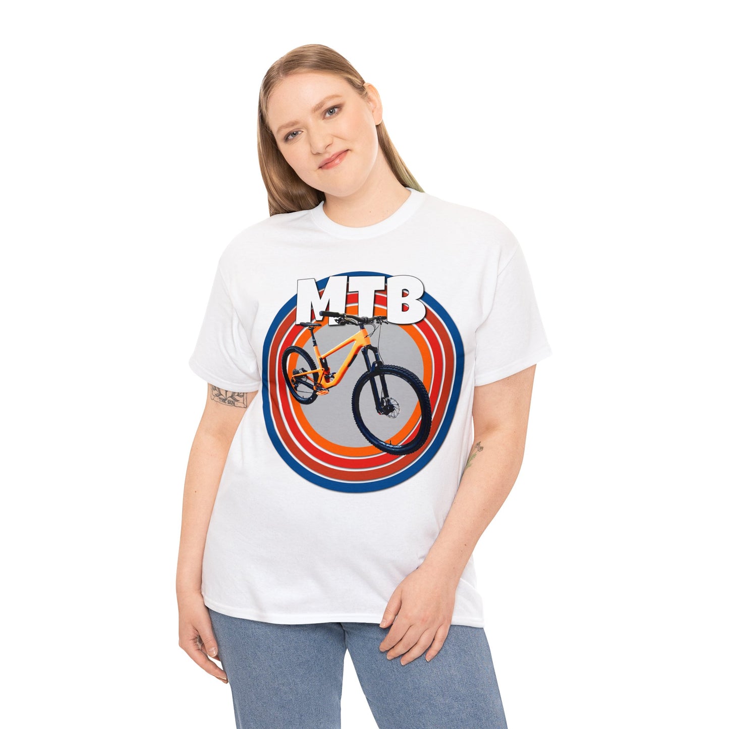 Mountain Bike, Mountain Biker, Full Suspension Mountain Bike, MTB Heavy Cotton Tee