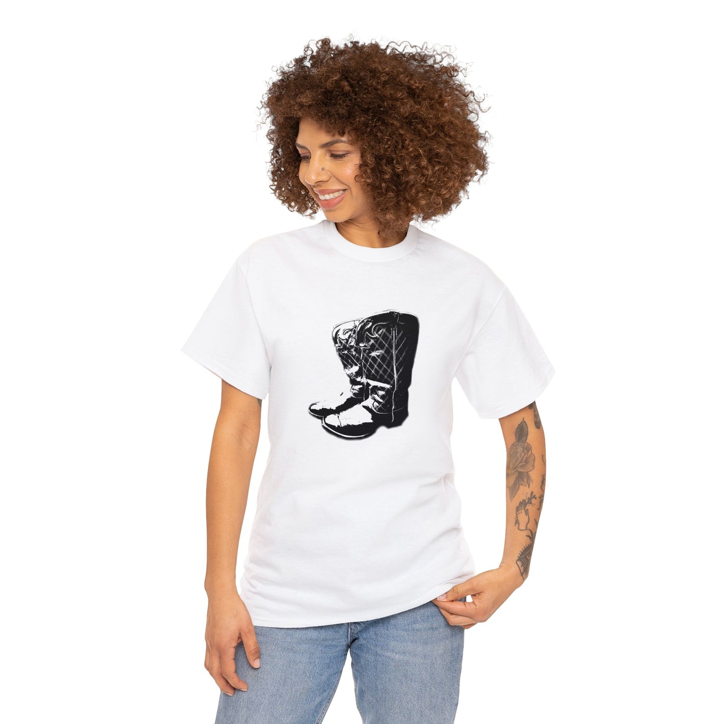 Vintage Cowboy Boots, Western Cowgirl Boots Heavy Cotton Tee
