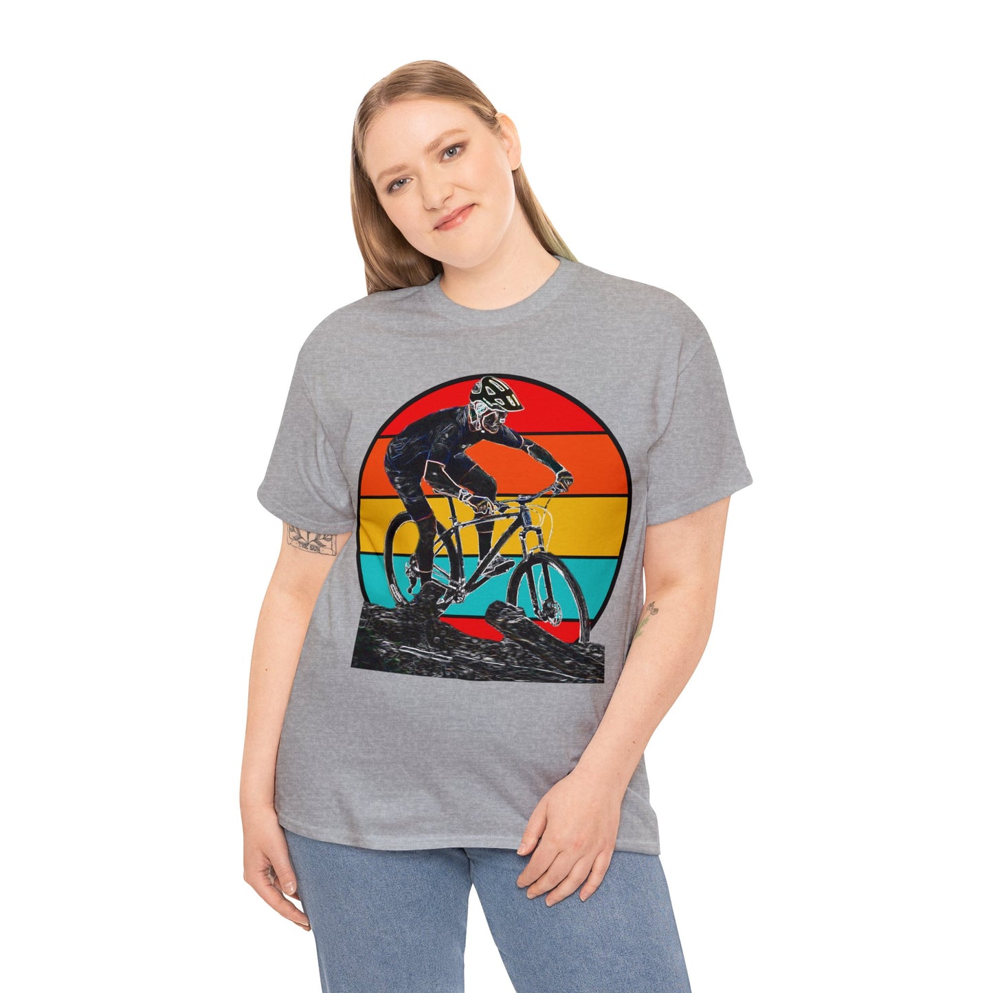 Mountain Bike, Mountain Biker, Hard Tail Mountain Bike Heavy Cotton Tee