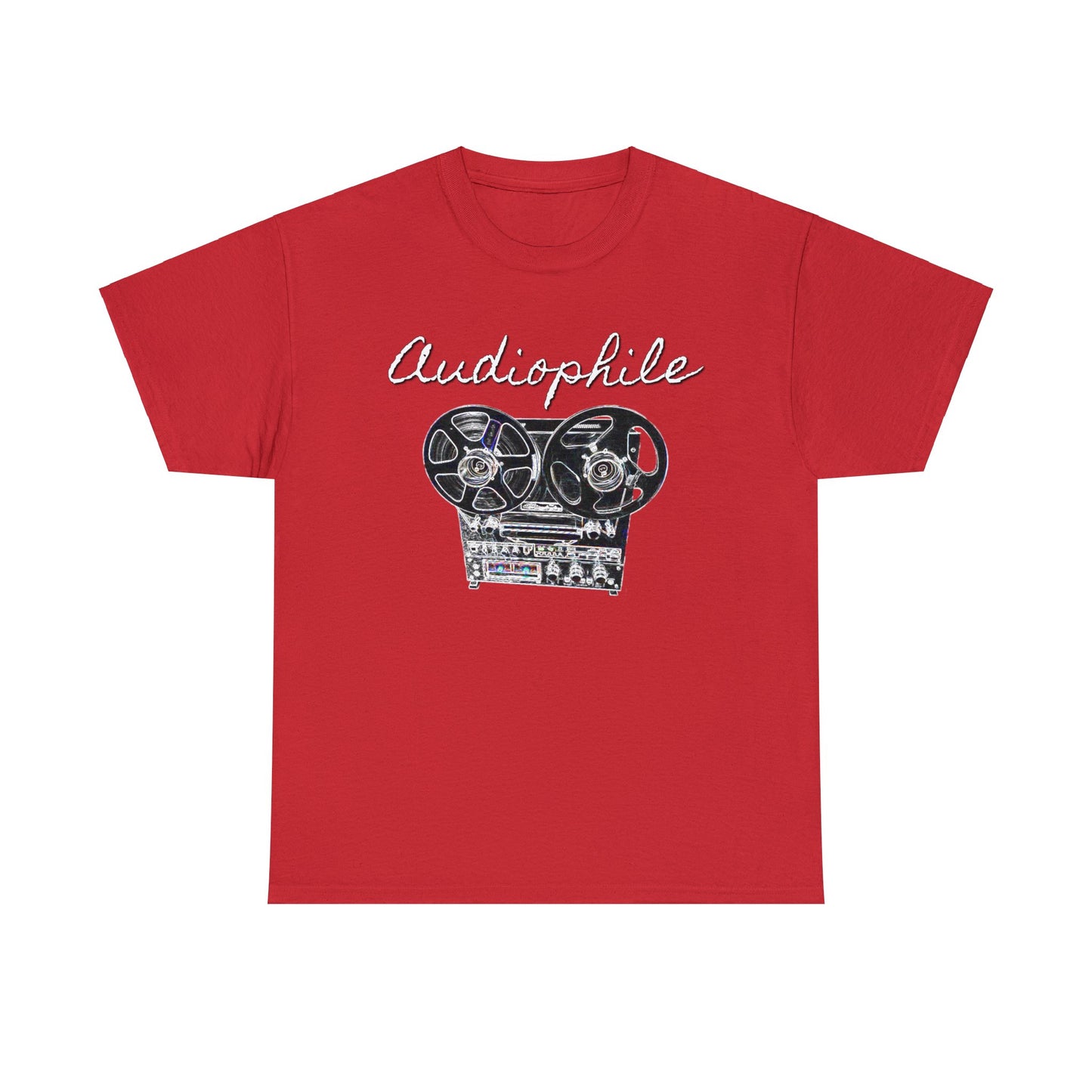 Vintage Reel-to-Reel Tape Player Unisex Heavy Cotton Tee