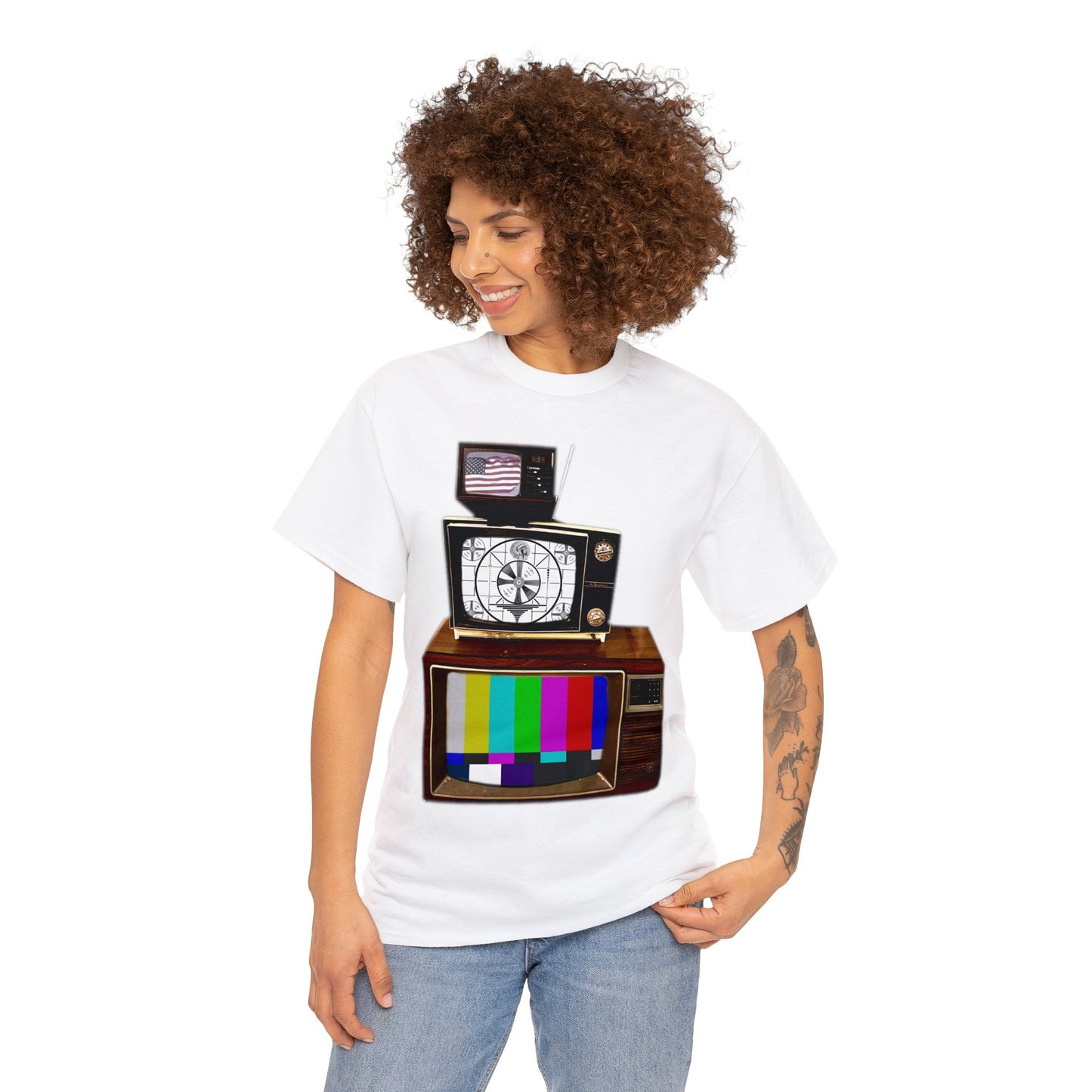 Vintage Televisions, Tube TV, Sign Off Screen, Old School, Vintage, Retro Heavy Cotton Tee