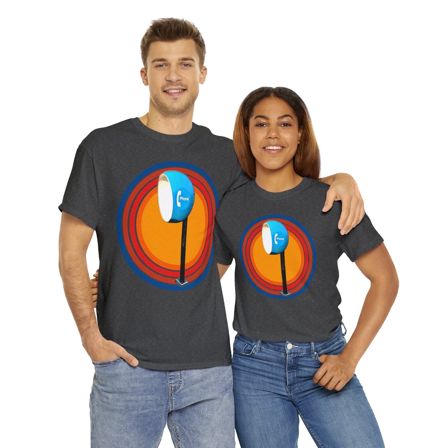 Vintage Egg Shaped Phone Booth, Retro Phone Booth Heavy Cotton Tee