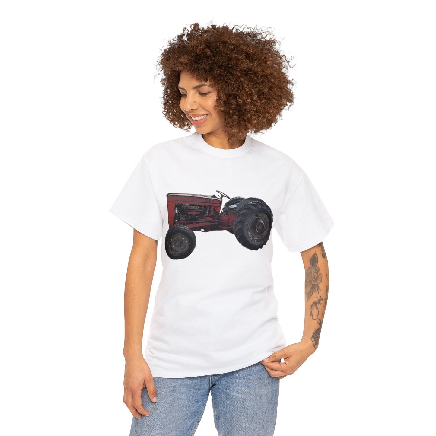 Vintage Retro Farm Tractor Heavy Cotton Tee
