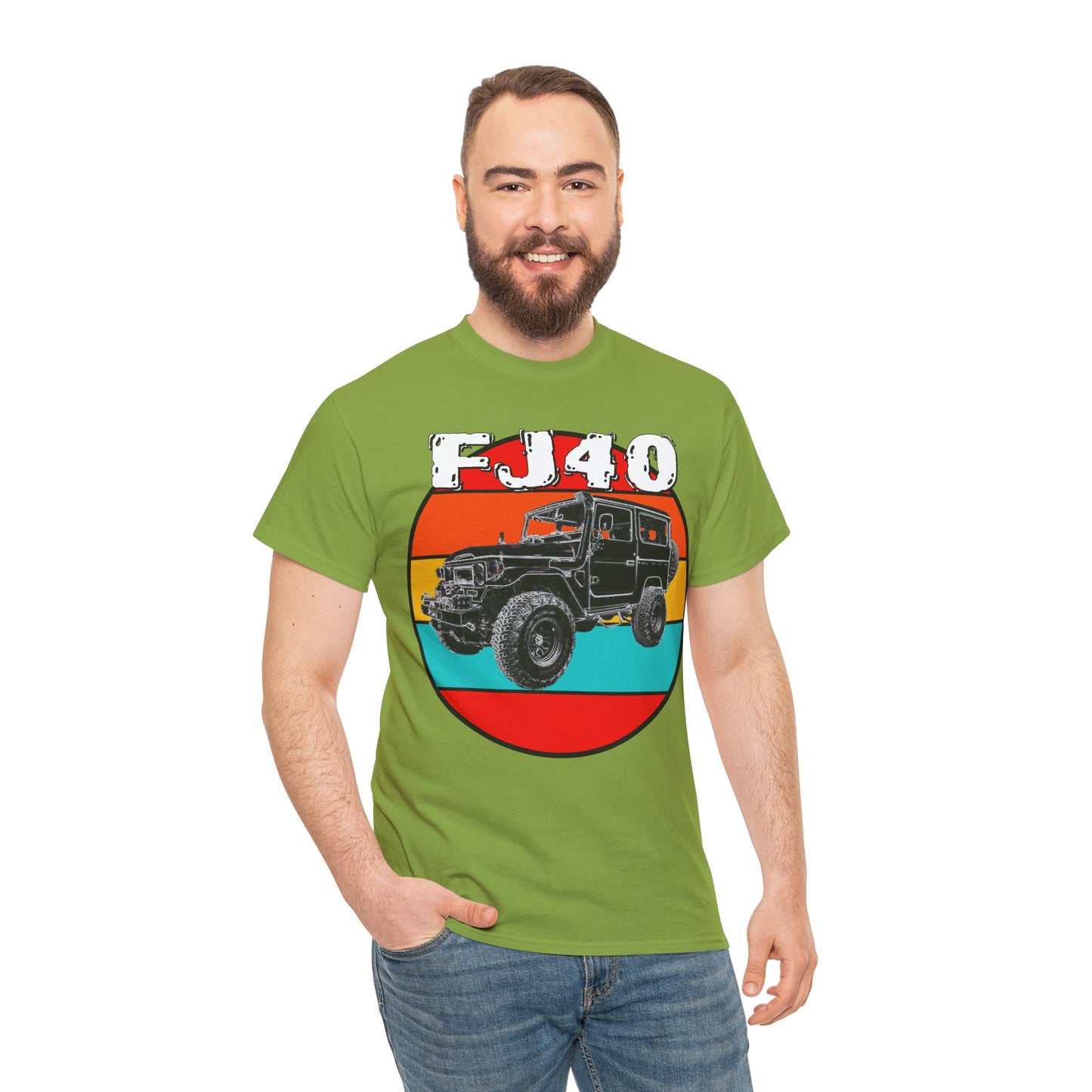 FJ 40 4x4 Off Road Truck Vintage Retro Heavy Cotton Tee