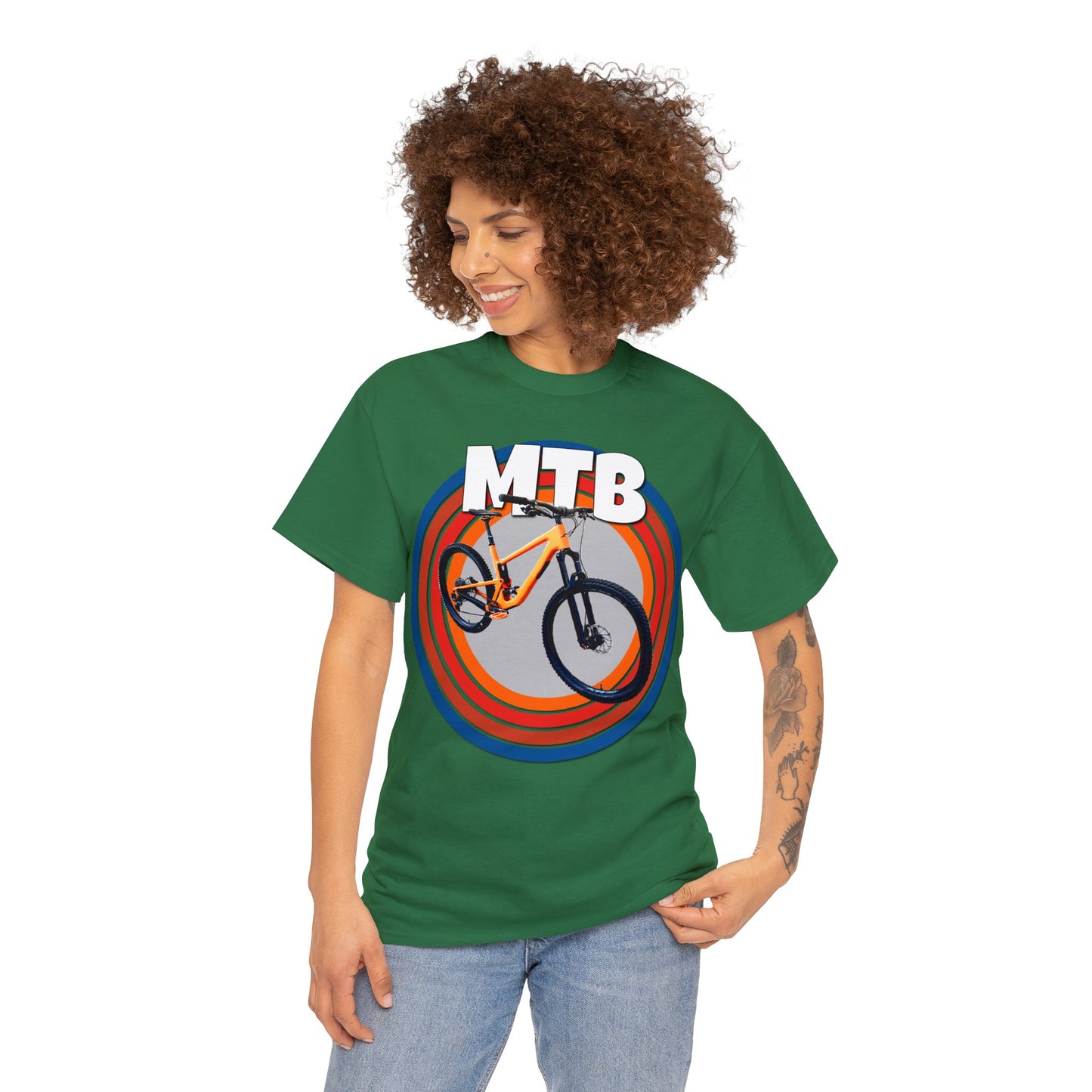 Mountain Bike, Mountain Biker, Full Suspension Mountain Bike, MTB Heavy Cotton Tee