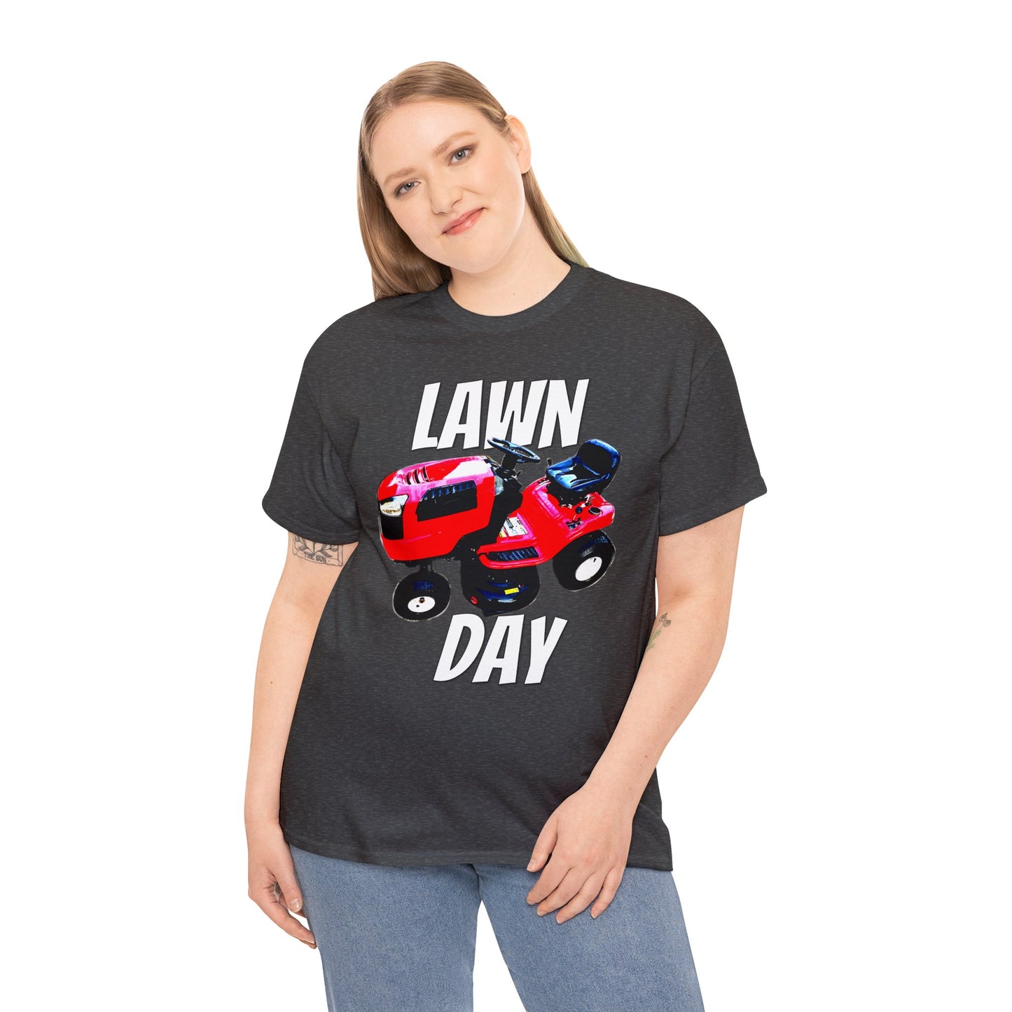 Vintage Riding Lawn Mower, Lawn Mowing Tractor, Ride On Mower Heavy Cotton Tee