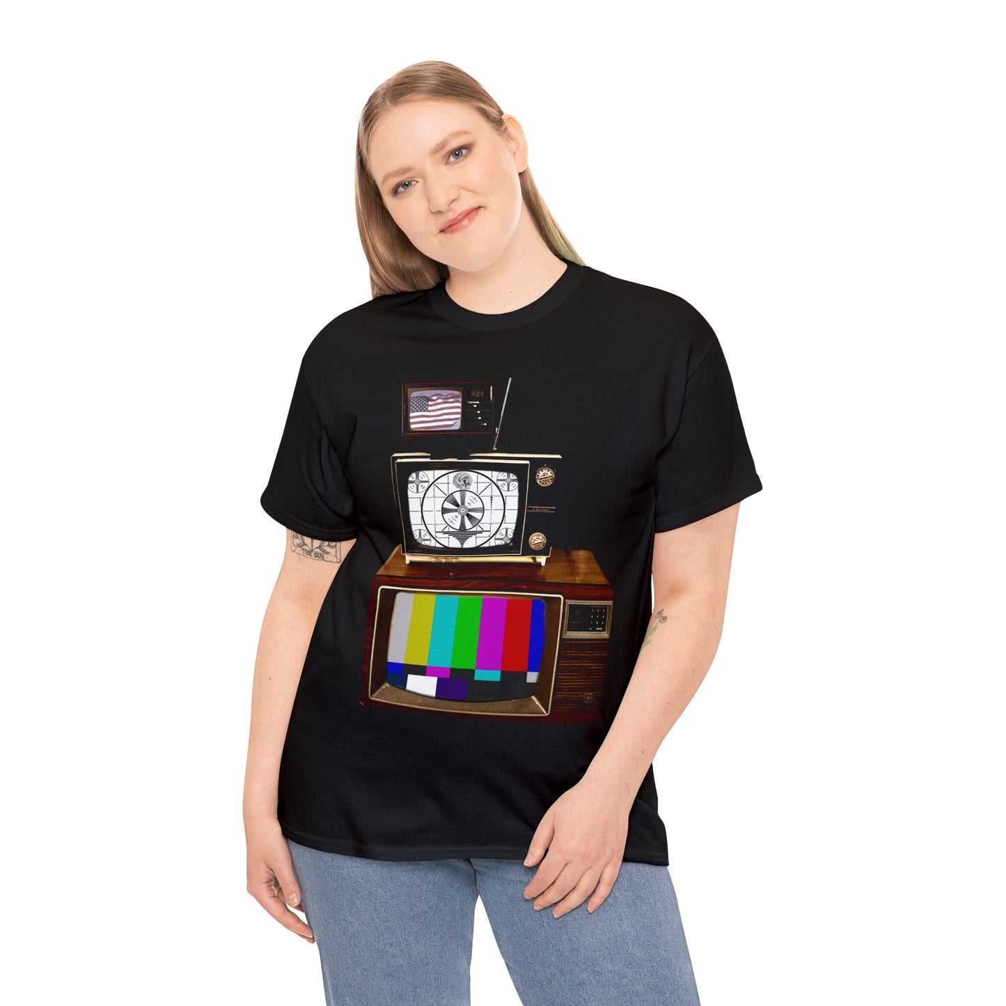 Vintage Televisions, Tube TV, Sign Off Screen, Old School, Vintage, Retro Heavy Cotton Tee