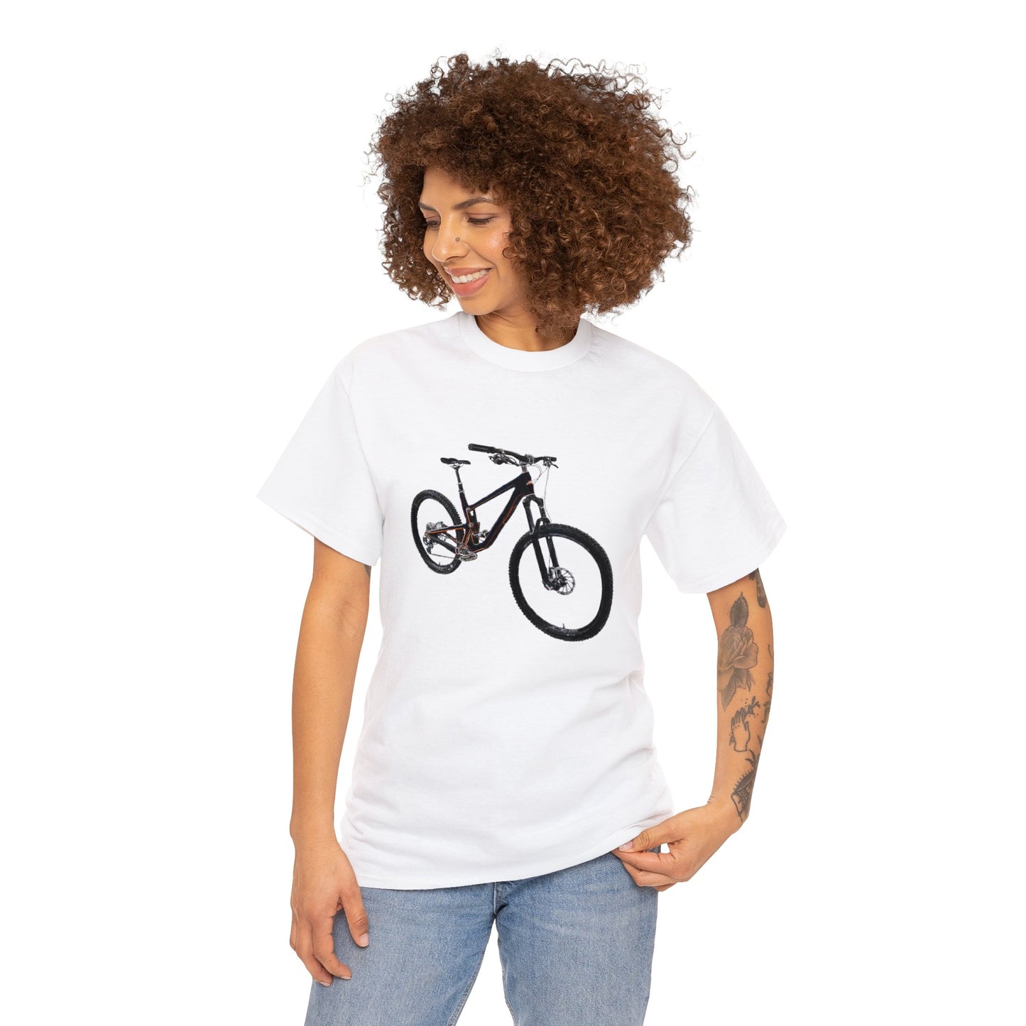 Mountain Bike, Mountain Biker, Full Suspension Mountain Bike, MTB Heavy Cotton Tee