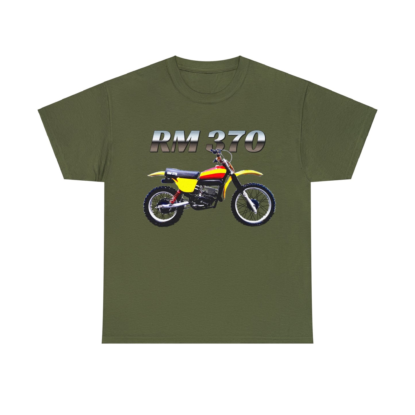 Vintage Dirt Bike Motocross Motorcycle Super Cross 1970s RM 370 Heavy Cotton Tee