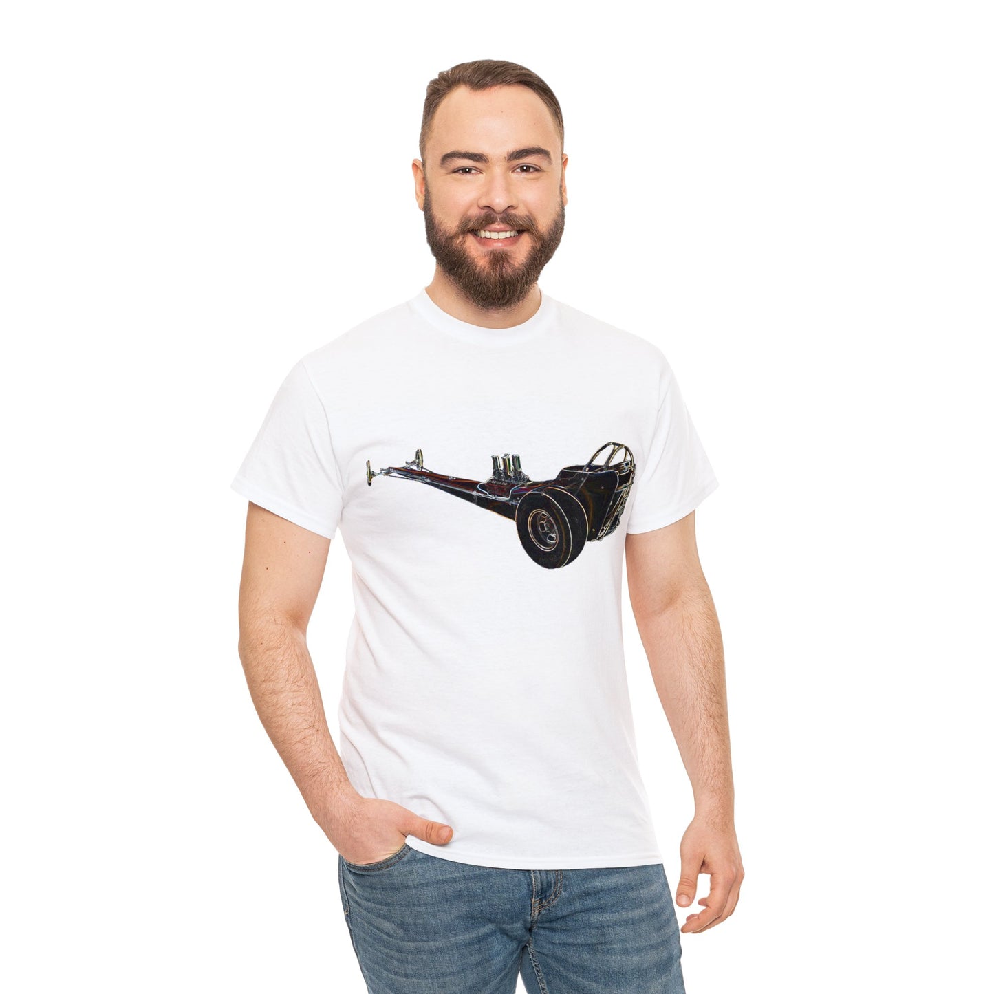 Vintage Drag, Retro Drag, Dragster, Vintage Dragster, Race Car Heavy Cotton Tee