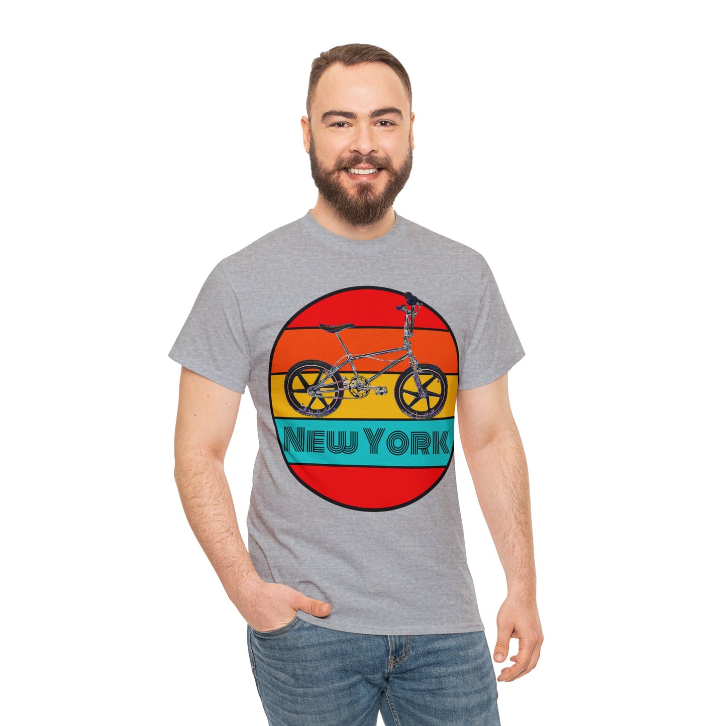 New York City BMX Bike, Cool Old School BMX Bicycle, Dirt Bike Vintage Retro Heavy Cotton Tee