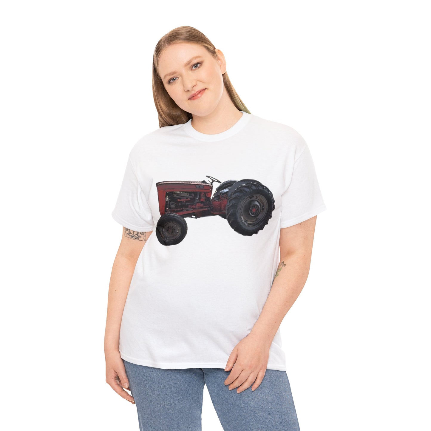 Vintage Retro Farm Tractor Heavy Cotton Tee