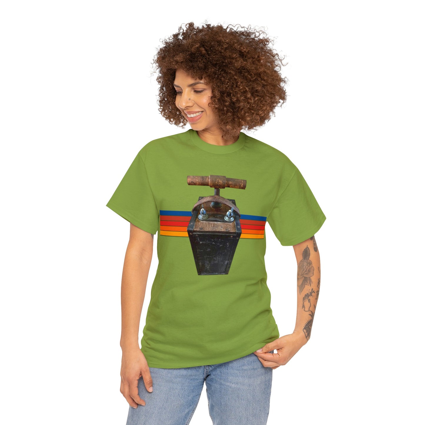 Vintage Mining Plunger Dynamite Detonator, Retro Miners Explosive Device Heavy Cotton Tee