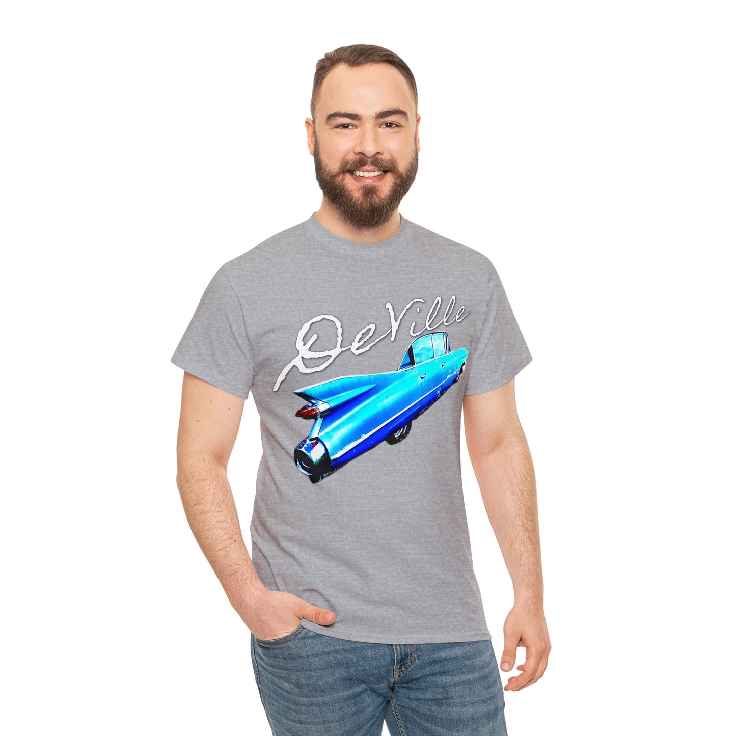 Deville Car, Antique American Car, Retro American Car, Caddy Heavy Cotton Tee