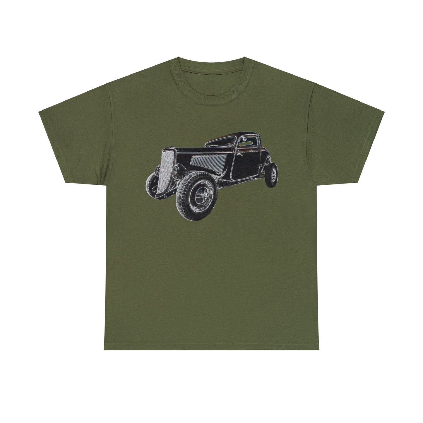 Hot Rod, Retro Rat Rod Car, Antique Automobile, Vintage Car, Rockabilly Heavy Cotton Tee