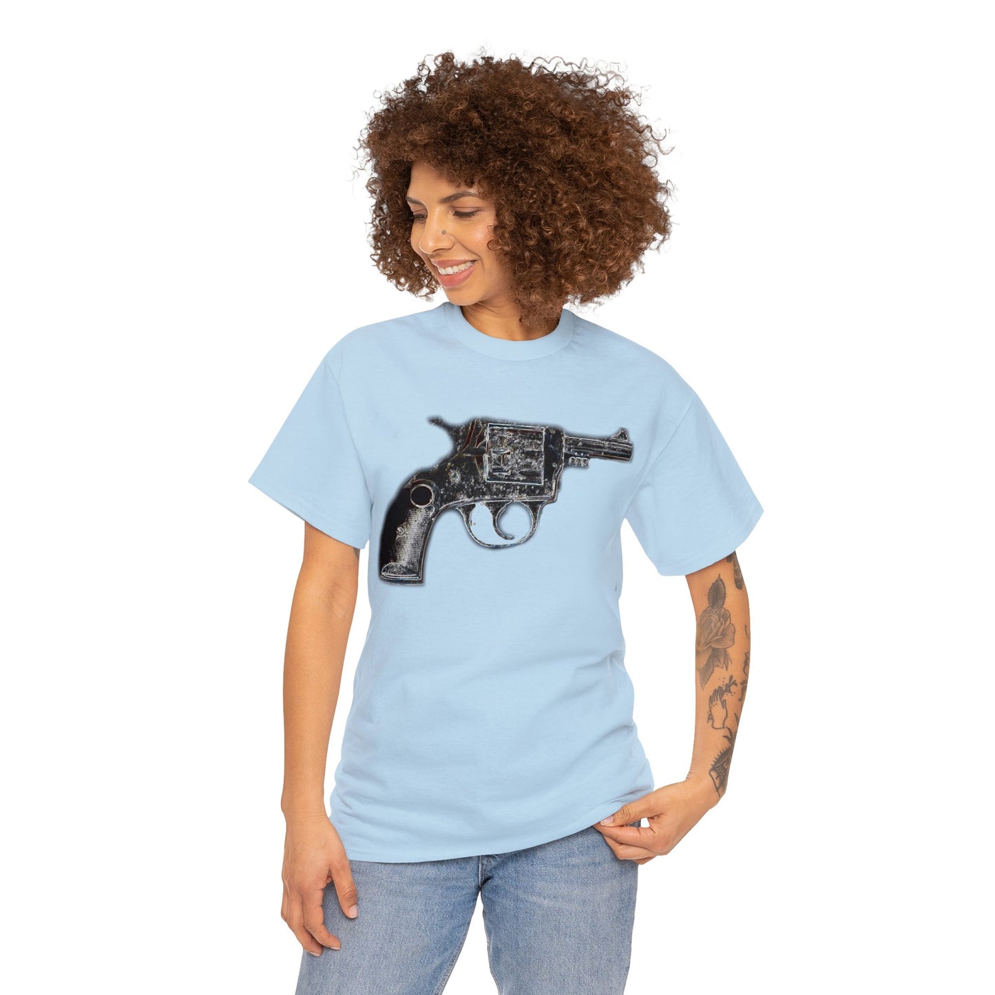 Vintage Pistol Revolver 22 Caliber Heavy Cotton Tee