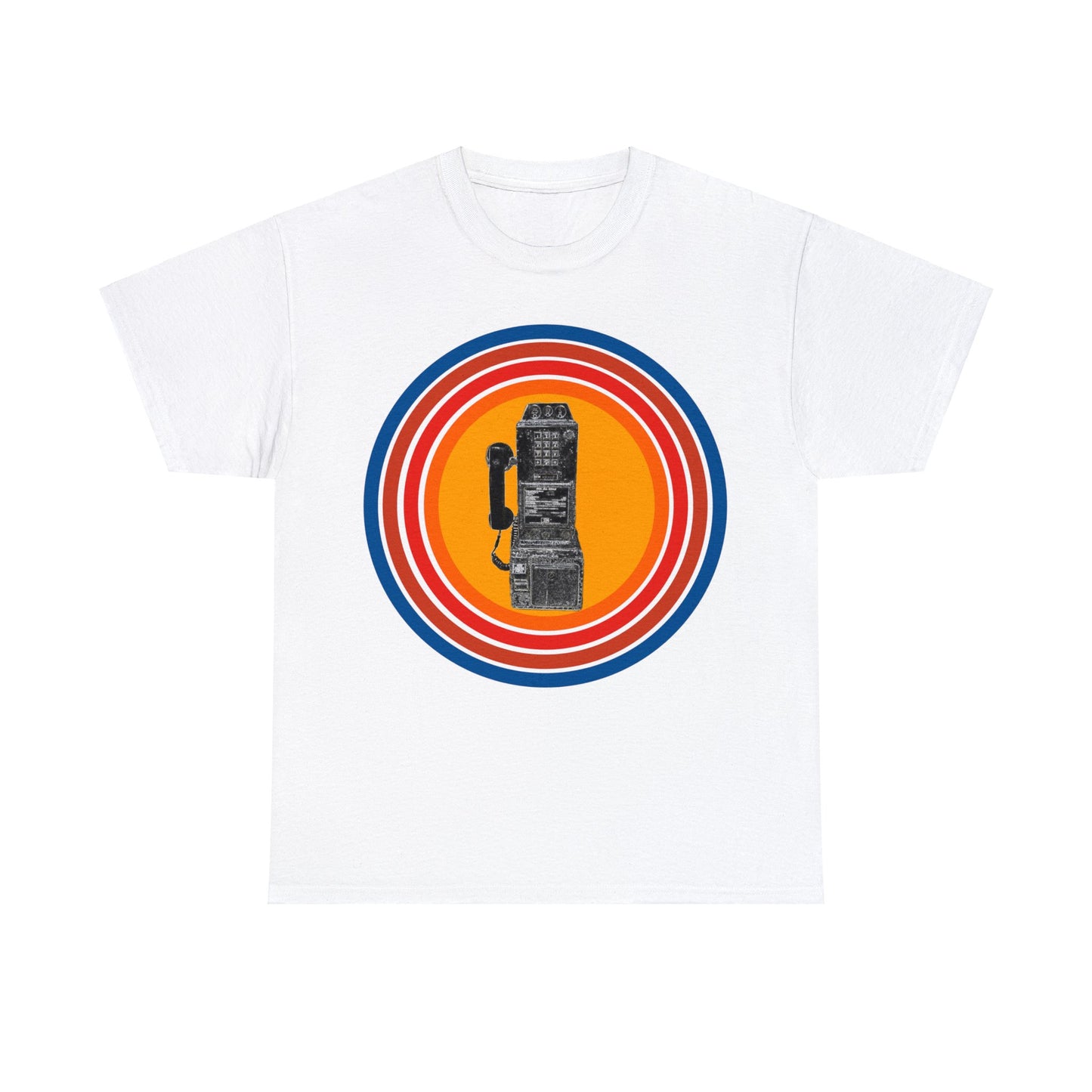 Vintage Retro Pay Phone Antique Telephone Phone Heavy Cotton Tee