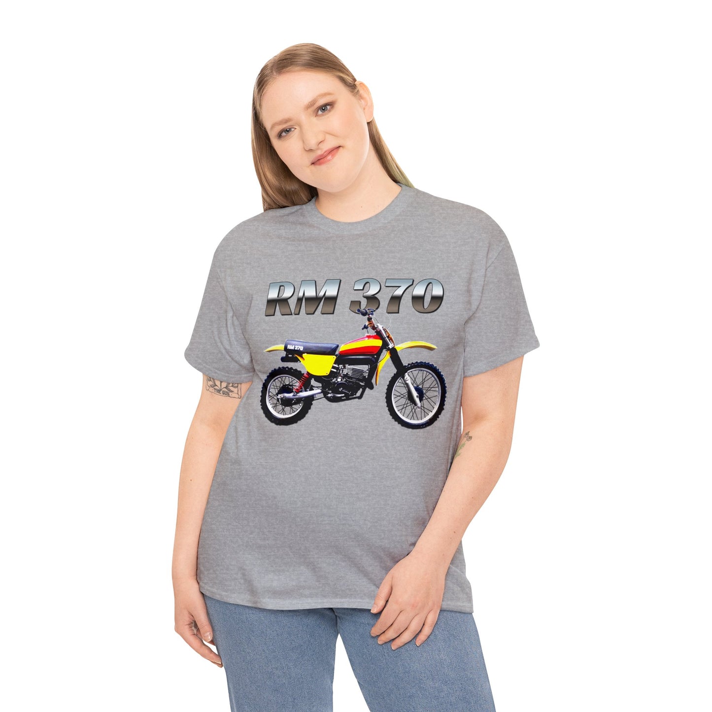 Vintage Dirt Bike Motocross Motorcycle Super Cross 1970s RM 370 Heavy Cotton Tee