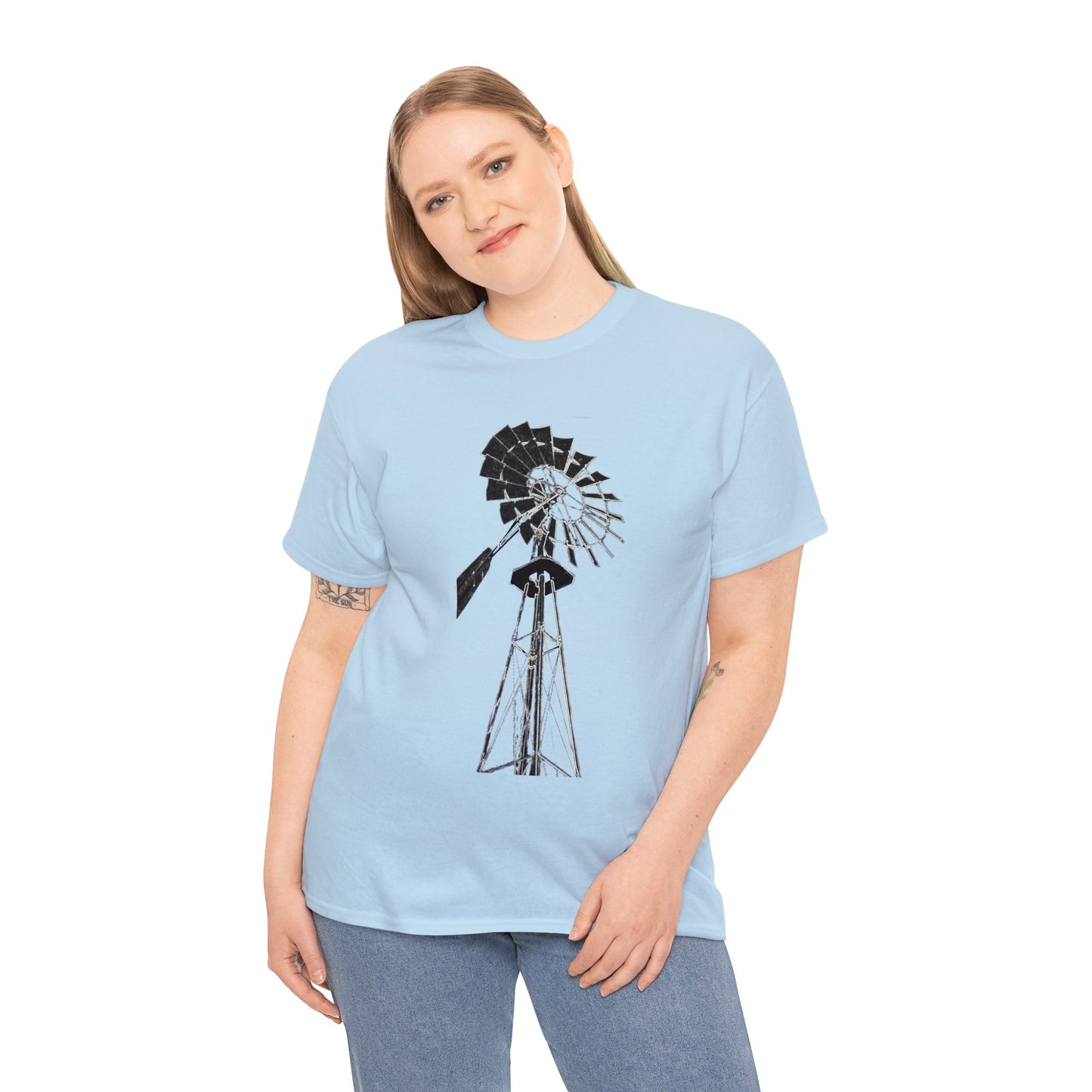 Windmill, Country Boy, Country Girl, Farmer, Vintage, Retro Heavy Cotton Tee