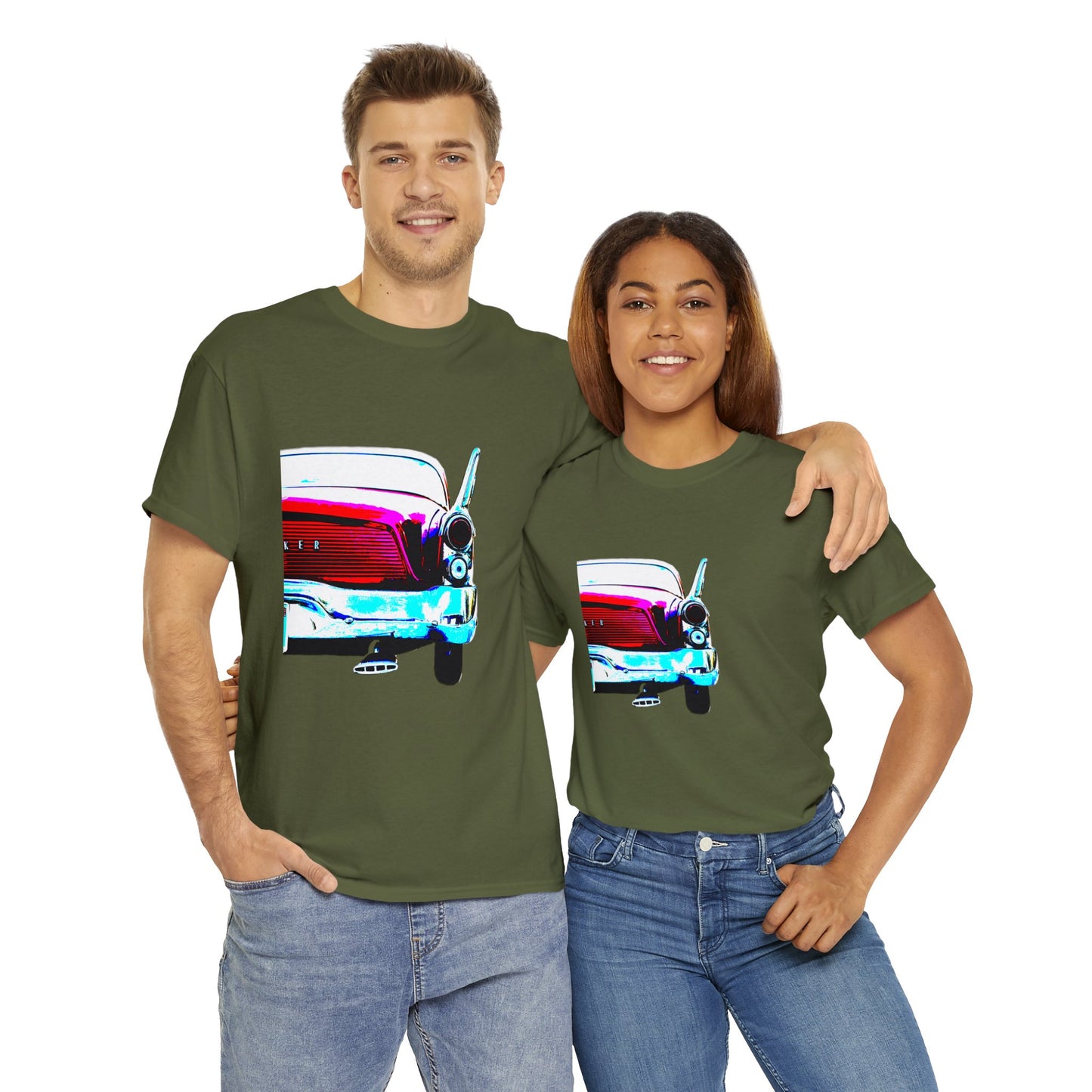 Vintage Studebaker Car, Retro Hawk Car With Tail Fins Heavy Cotton Tee