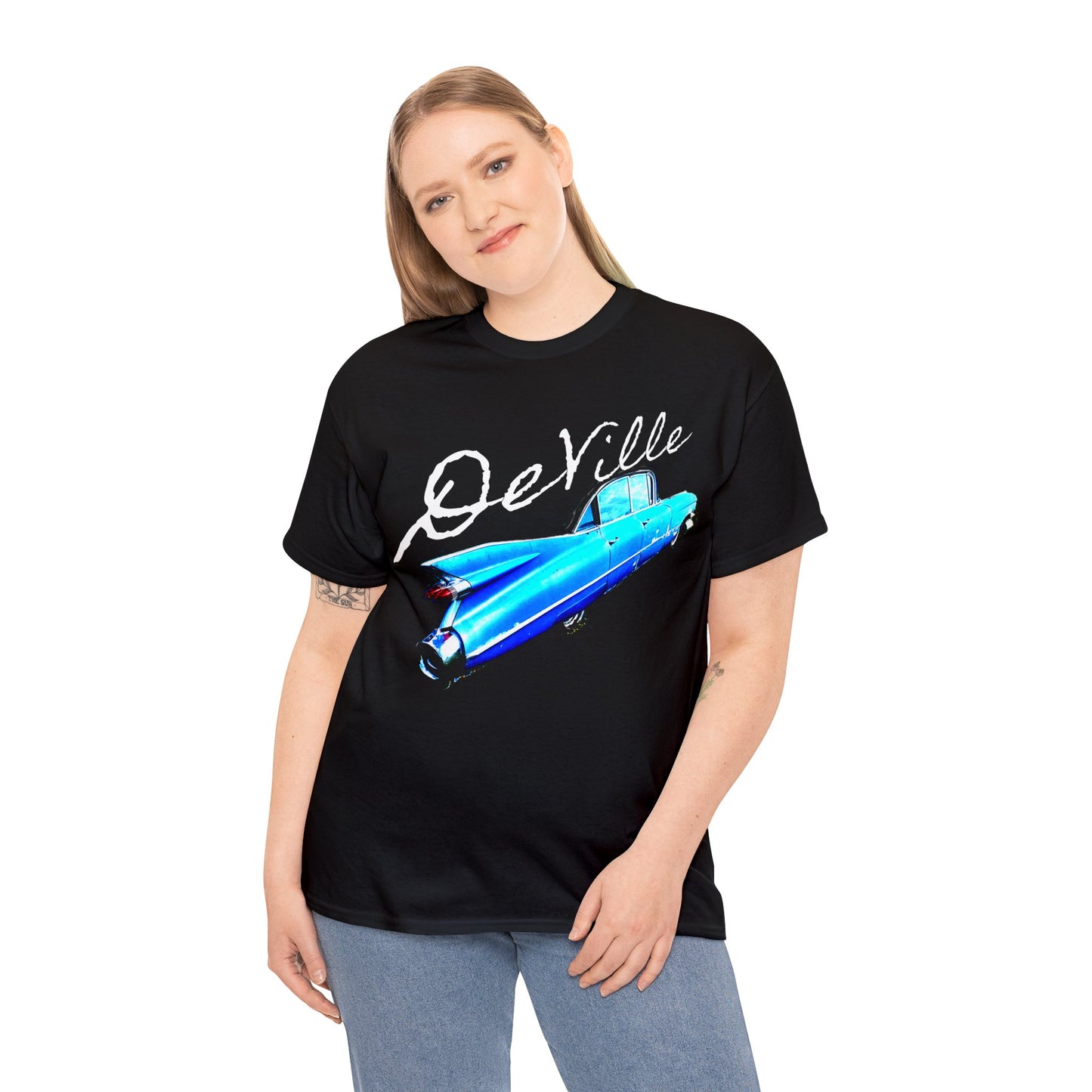 Deville Car, Antique American Car, Retro American Car, Caddy Heavy Cotton Tee