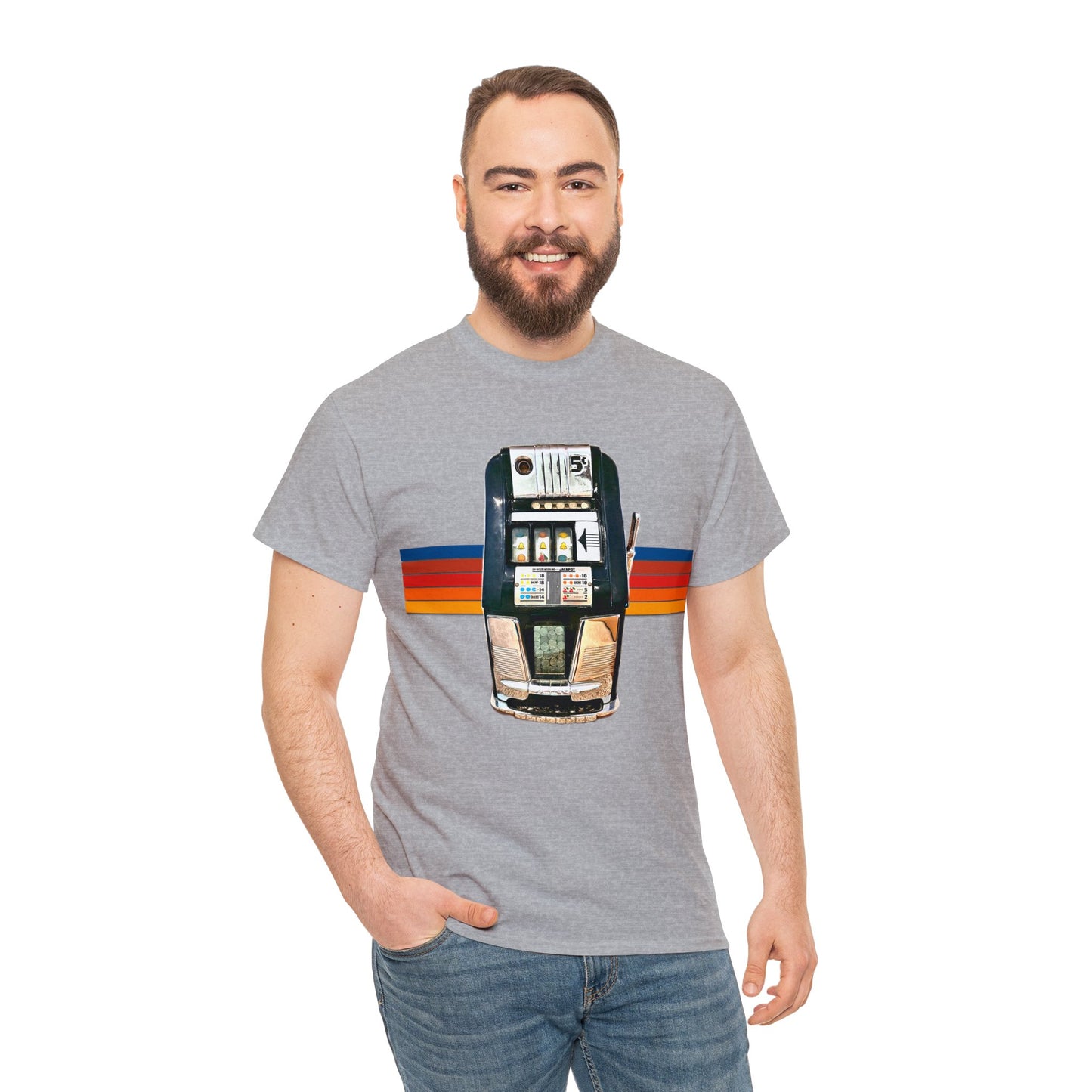 Vintage Slot Machine, Retro Slot Game Machine, Antique Casino Machine Heavy Cotton Tee