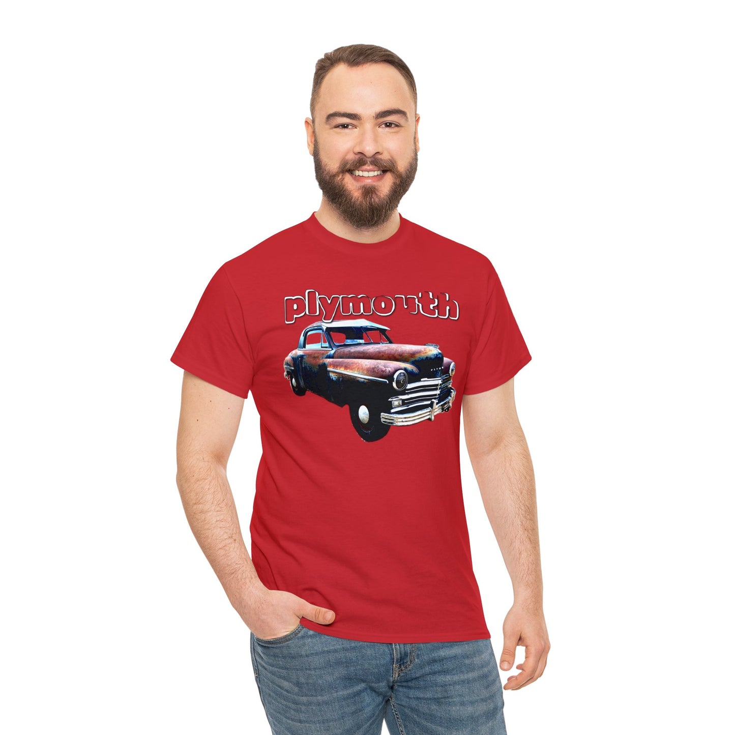 Plymouth Deluxe Business Coupe, Vintage Car, Retro American Automobile Heavy Cotton Tee