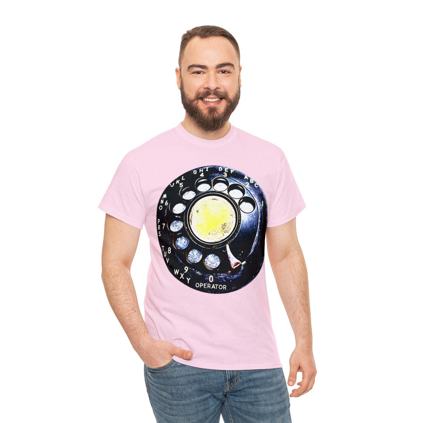Vintage Retro Rotary Antique Telephone Phone Heavy Cotton Tee