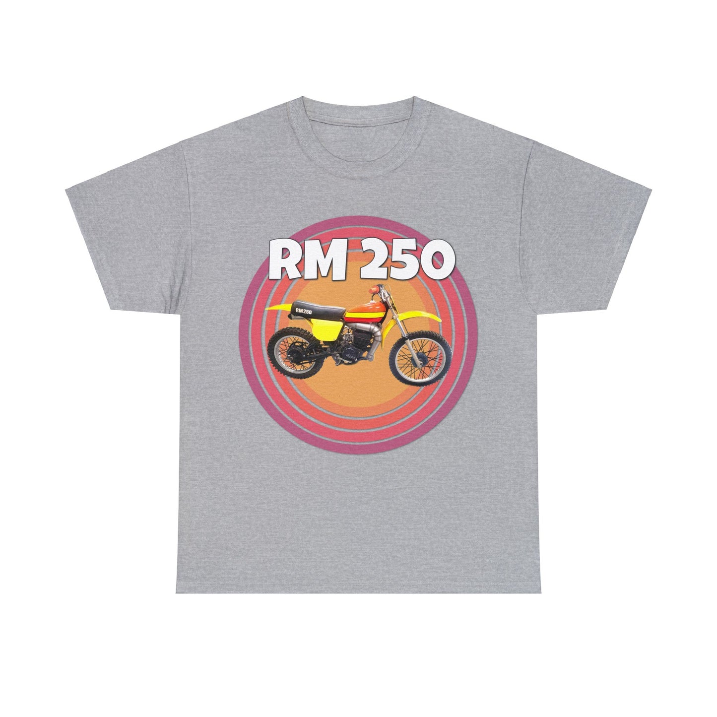 Vintage Dirt Bike Motocross Motorcycle Super Cross 1970s RM 250 Heavy Cotton Tee